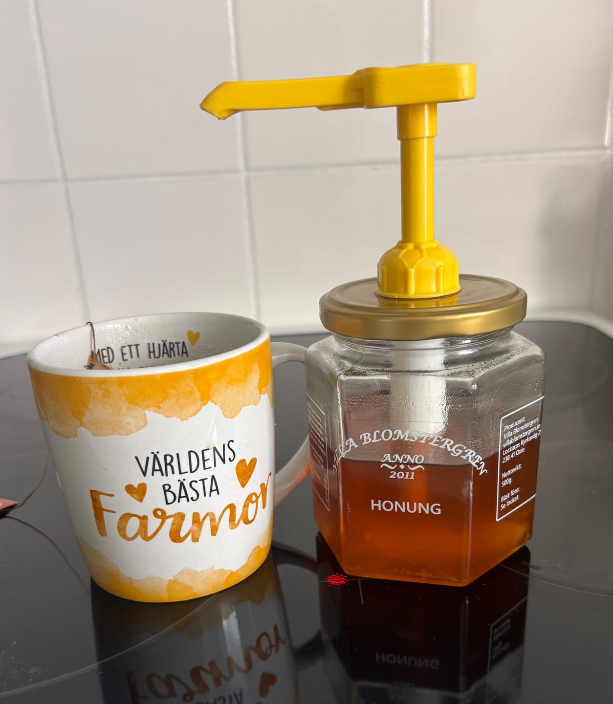 Customer photo review of 2 kg Svensk Flytande Honung (4 × 500 g) + Honungspump