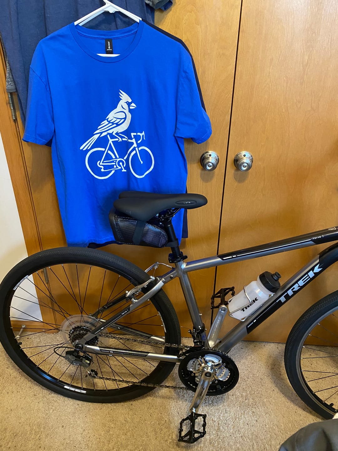 Customer photo review of Bird On Bike T-Shirt