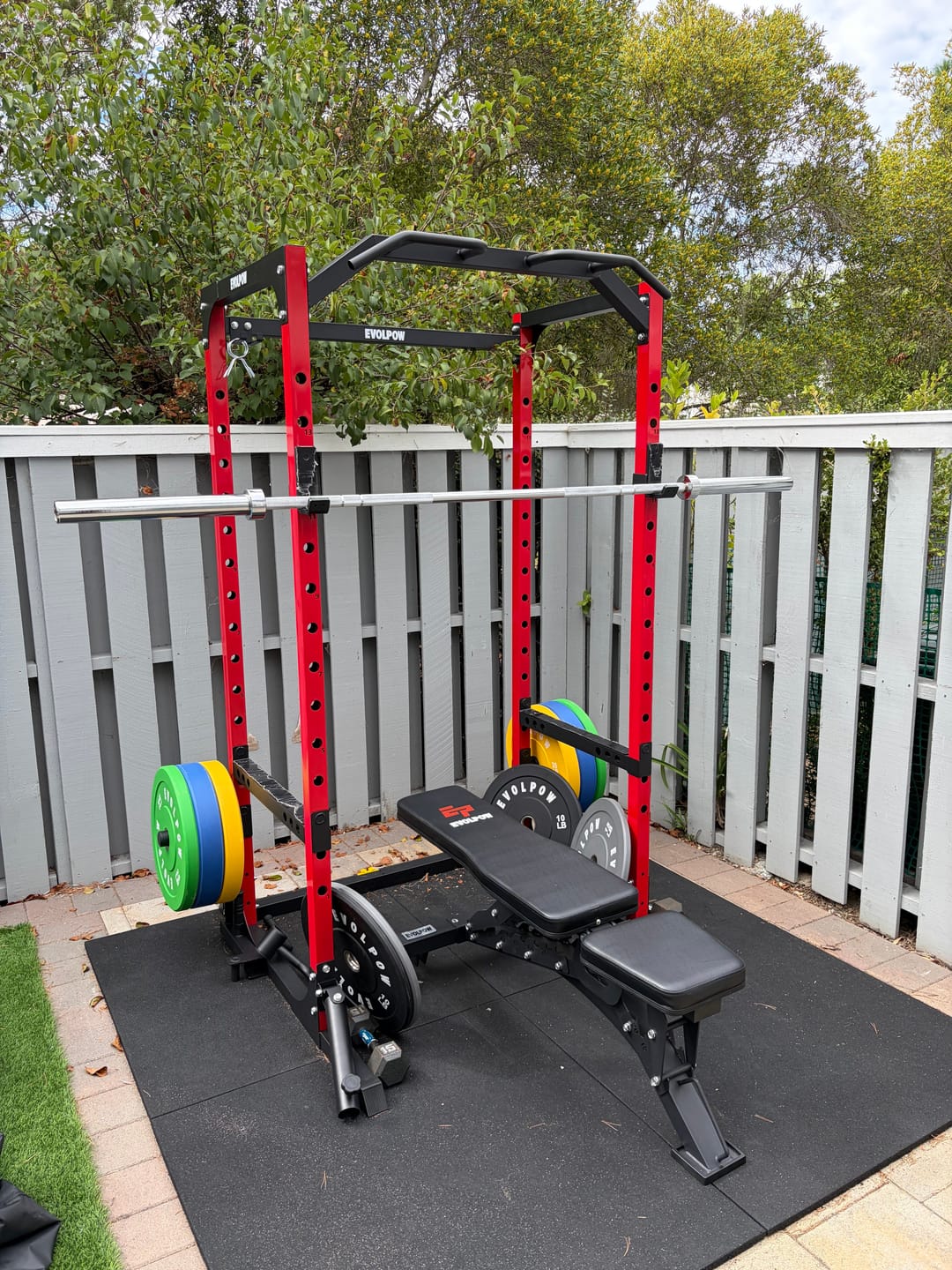 Customer photo review of EVOLPOW P2A Brute All-in-One Power Rack Home Gym - For Beginner
