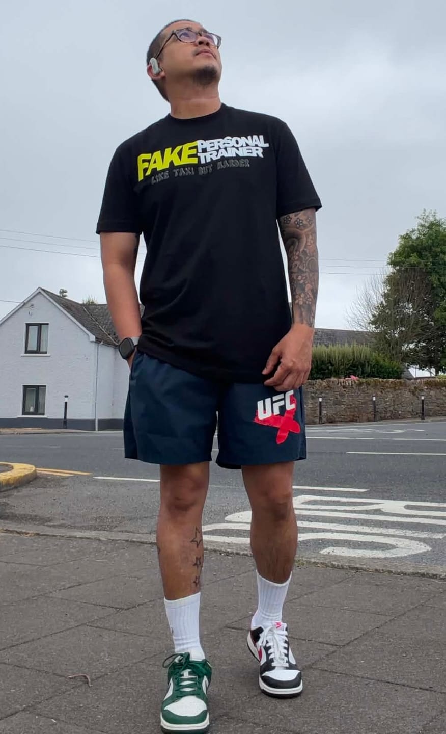Customer photo review of Fake Personal Trainer Shirt