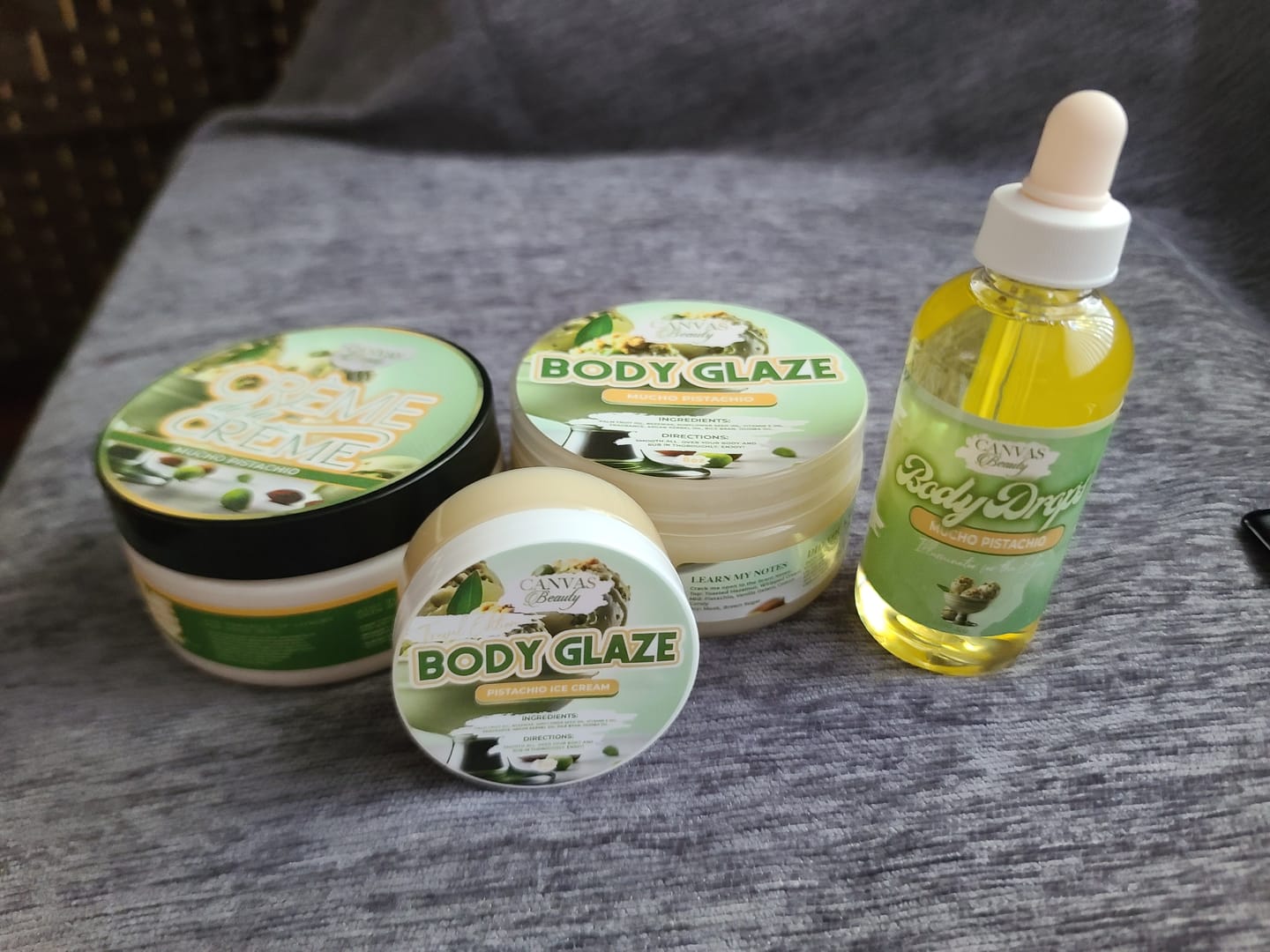 Customer photo review of (NEW) BODY DROPS: MUCHO PISTACHIO