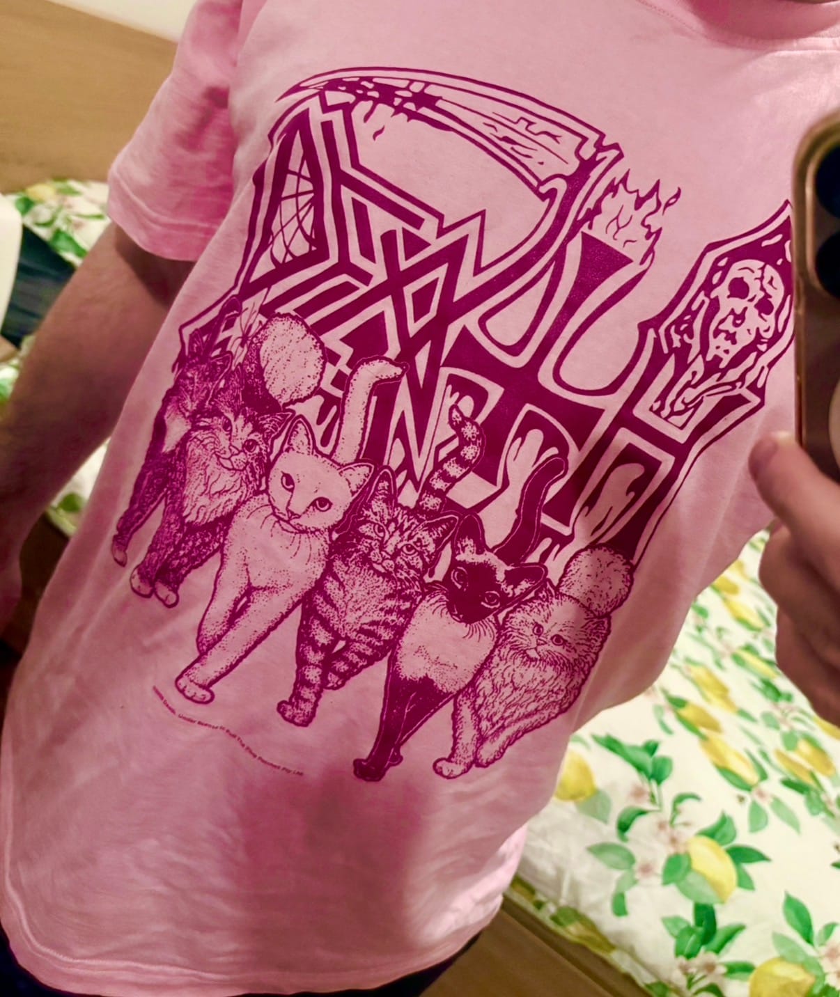 Customer photo review of Death - Pretty Pink Pussy - Shortsleeve Shirt (Available for 48 Hours Only!)