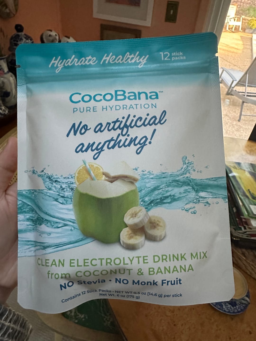 Customer photo review of CocoBana™ Clean Electrolyte To-Go Stick Packs | No Stevia, No Monk Fruit, No Artificial Anything