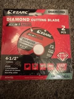 Customer photo review of Multi-Purpose Diamond Saw Blades 2 Pack, Indestructible diamond cutting wheel for metal, tile, concrete
