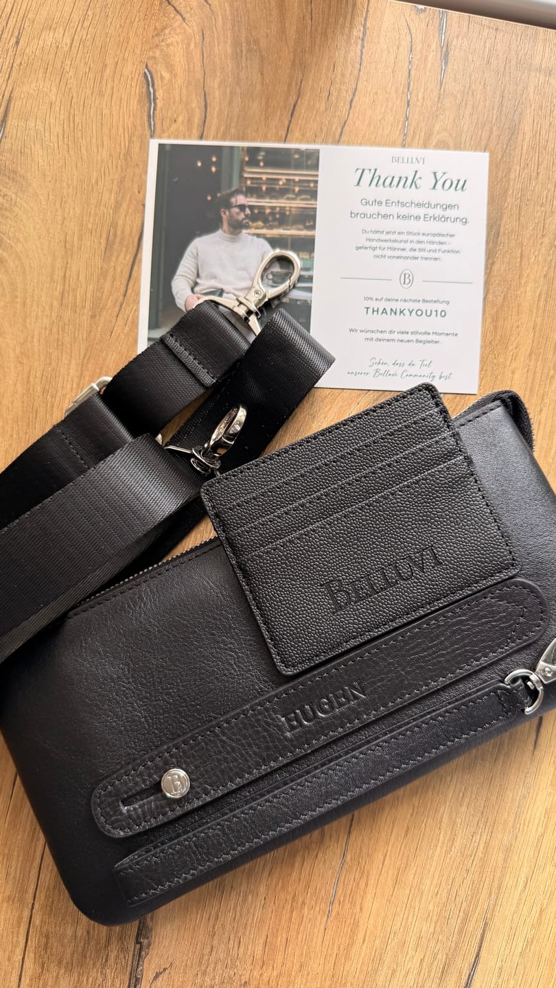 Customer photo review of Belluvi Pouch Bag mit Schulterriemen Schwarz