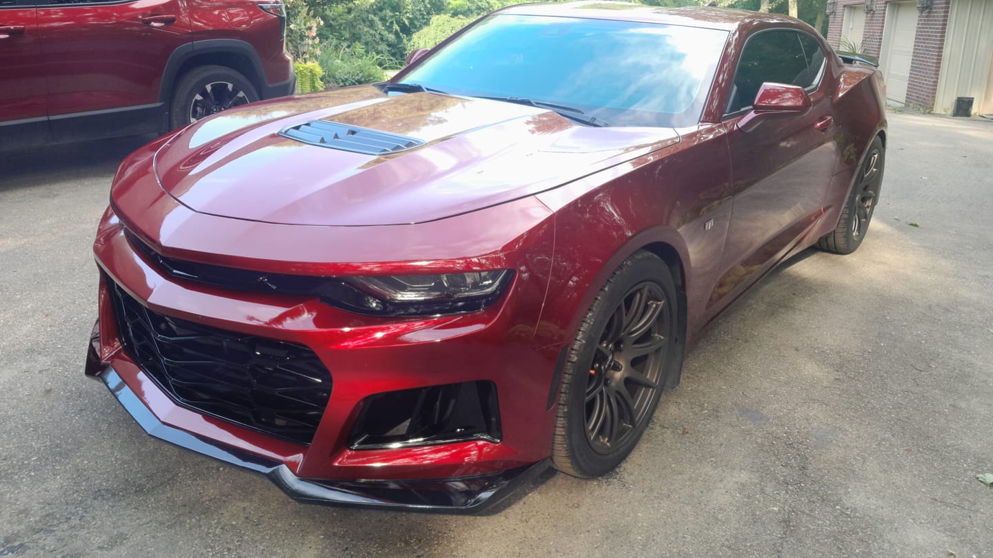 Customer photo review of 2019-2025 Chevy Camaro ZL1 Front Bumper Conversion 9pcs Full Kit for RS Headlights