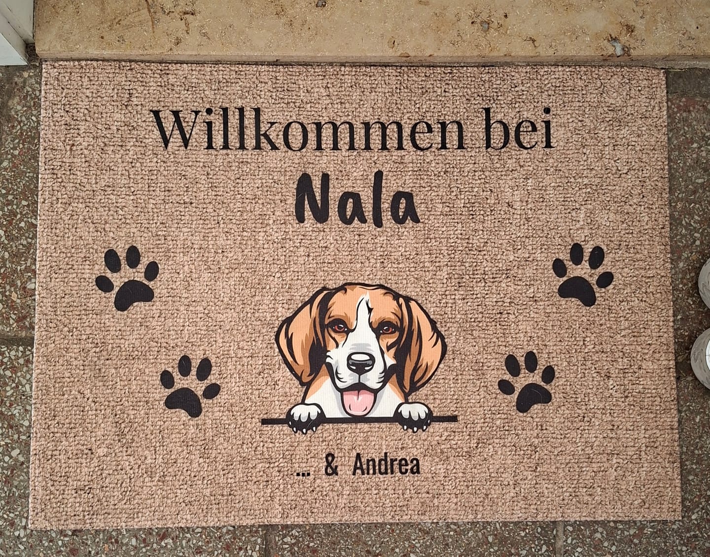Customer photo review of Personalisierte Fußmatte - Willkommen bei