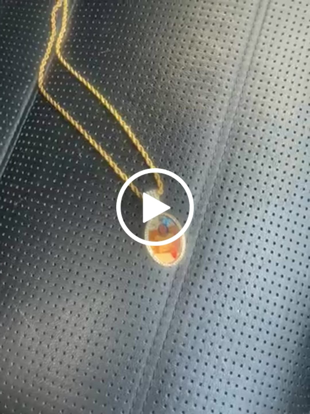 Customer video review of Personalized Diamond Studded Colorful Rectangle Photo Necklace