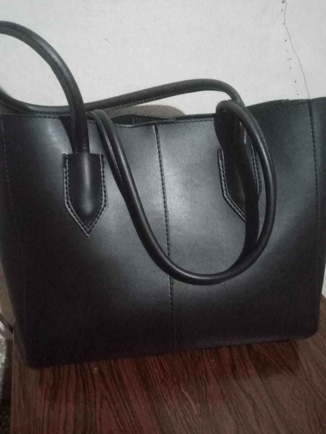 Customer photo review of Carla Shoulder Tote Black ( Button Closure )