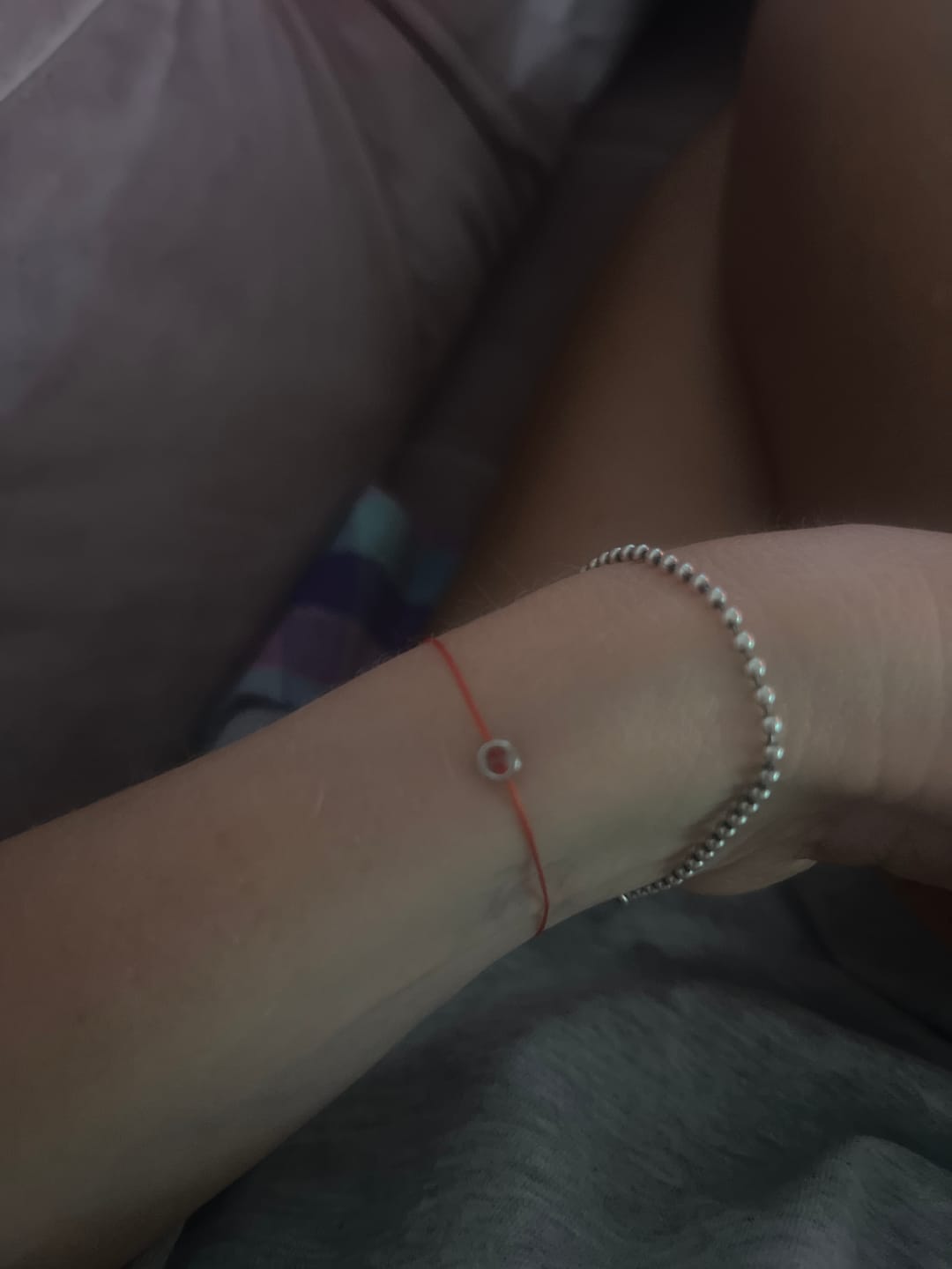 Customer photo review of Minimalist Red String Single-Cubic Zirconia Bracelet