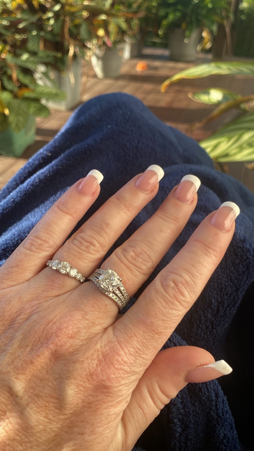 Customer photo review of Pavé Full Eternity Round Cut Enhancer Wedding Band