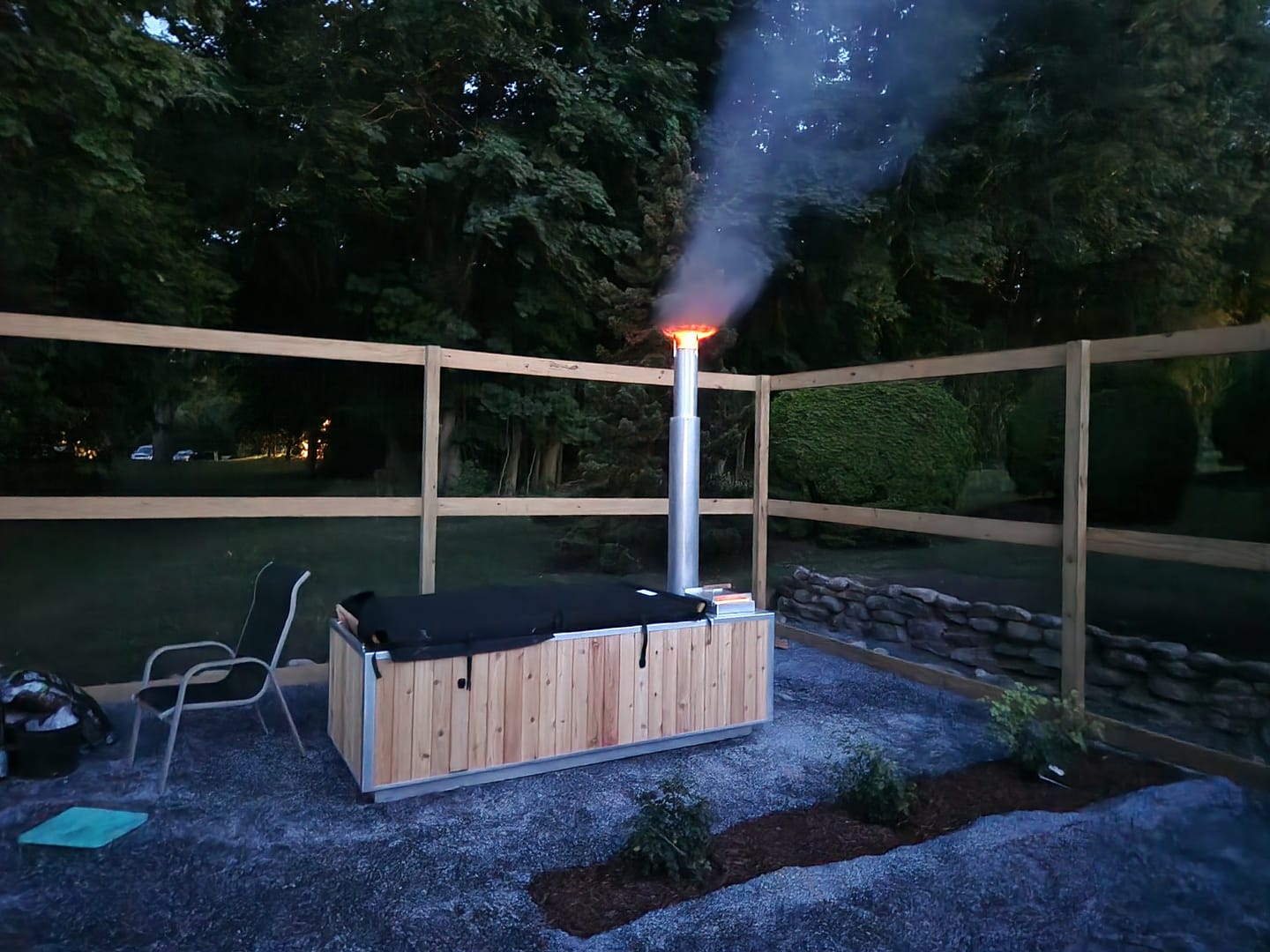 Customer photo review of Wood Burning Hot Tub