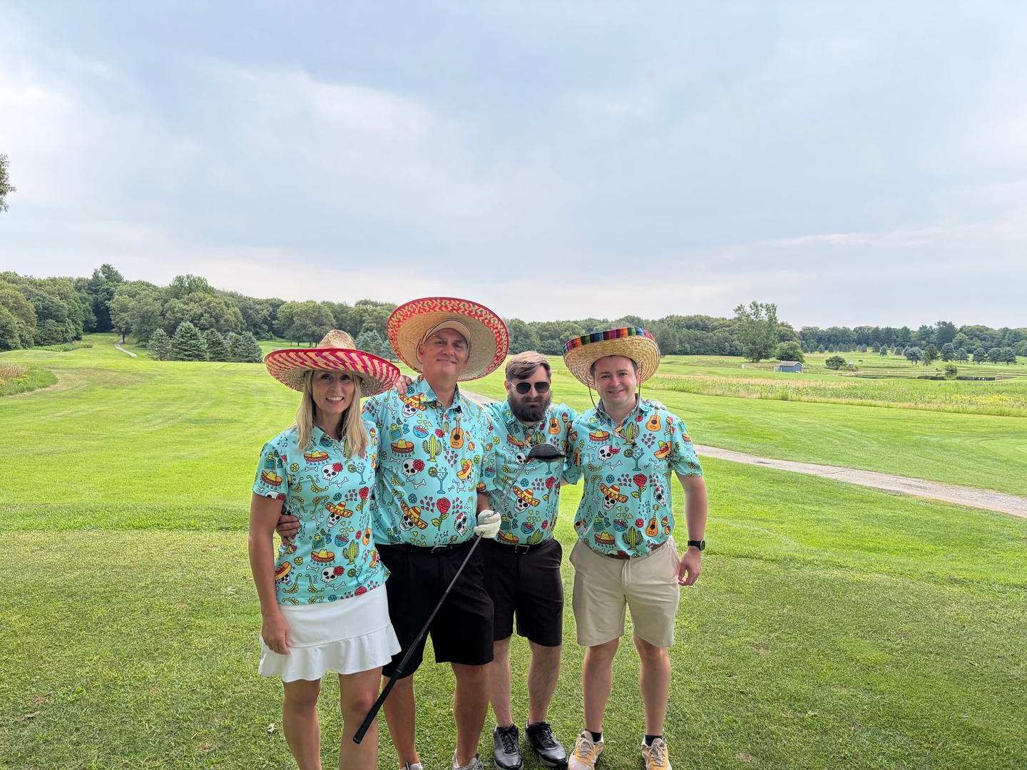 Golf Polo Couple Family set Fiesta Time Skull flower tournament golf outfit inspiration from Golf Gentry