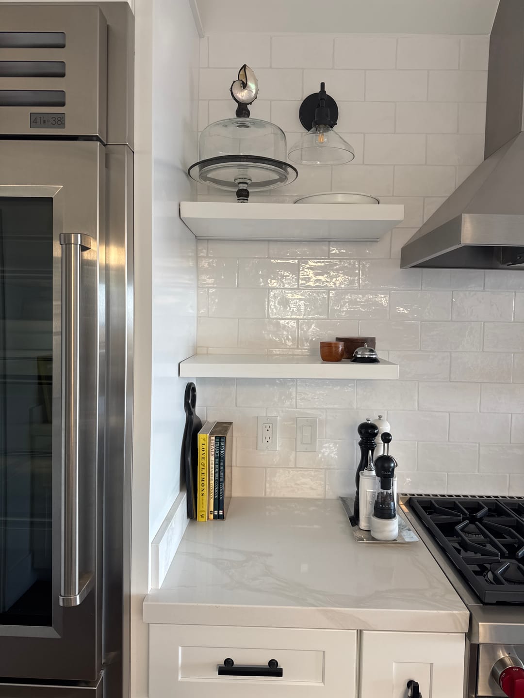 Customer photo review of White Oak Floating Shelves