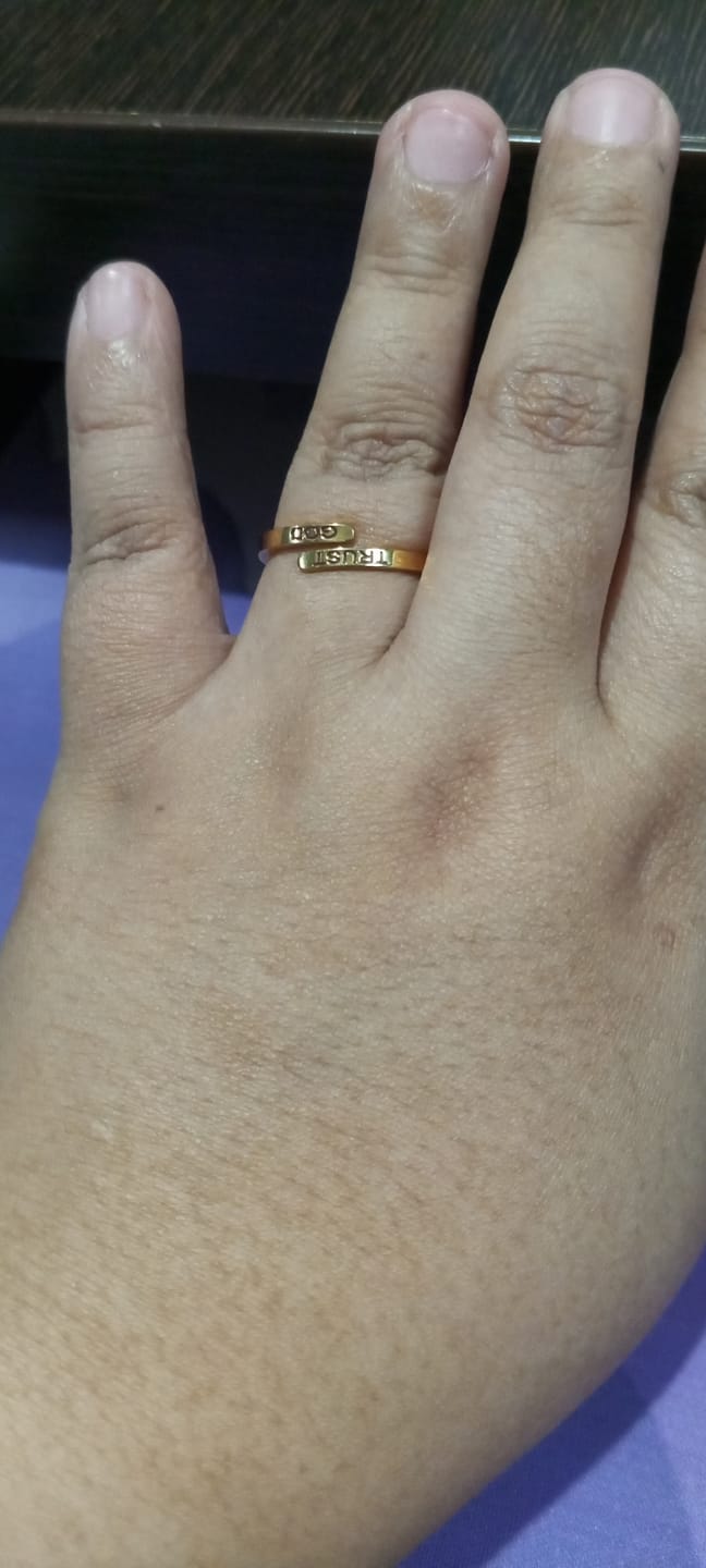 Customer photo review of Gold Trust God Ring (Adjustable size)