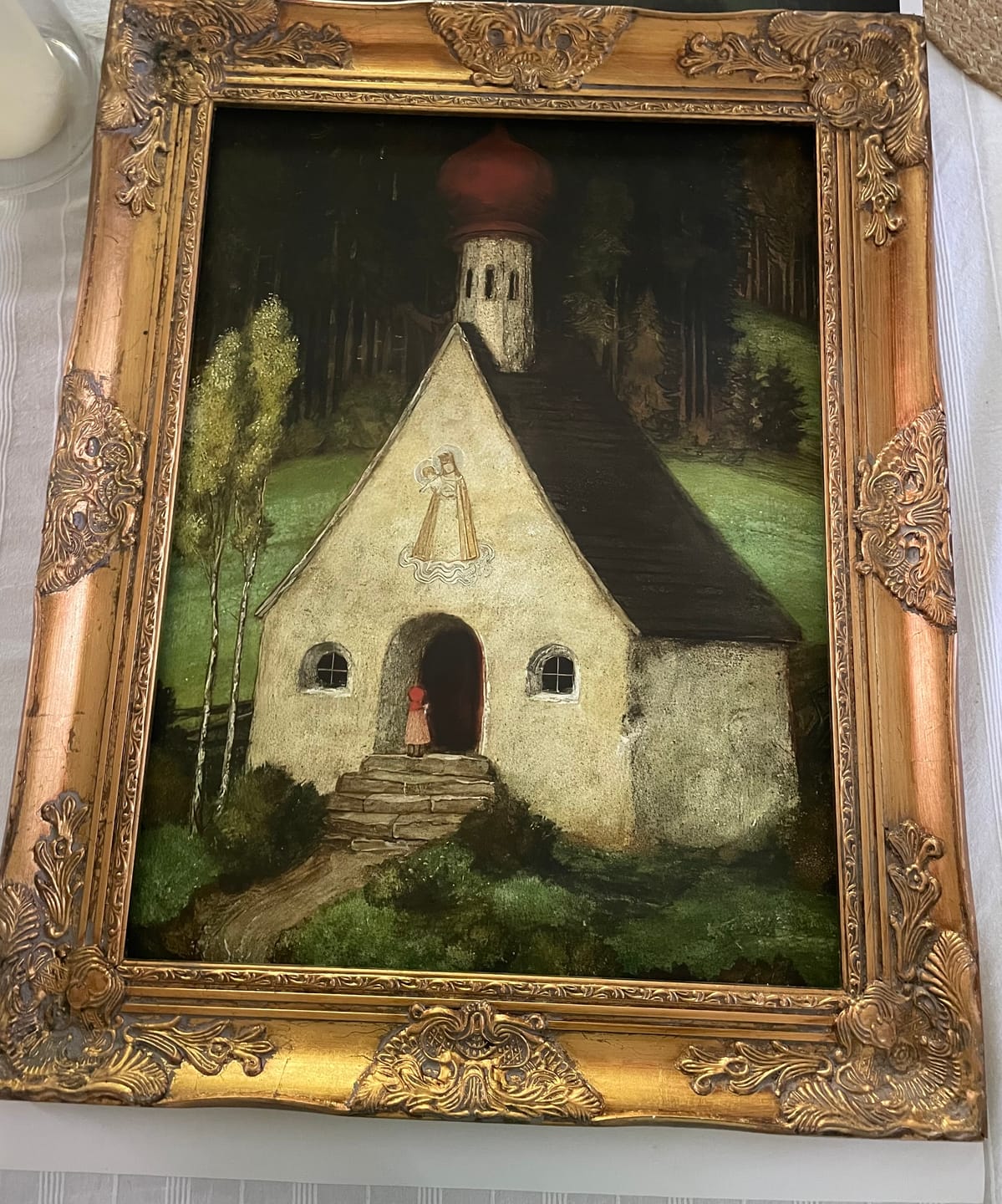 Customer photo review of Child Entering the Chapel of Jesus and Mary – Matthäus Schiestl – Catholic Art Print – Archival Quality