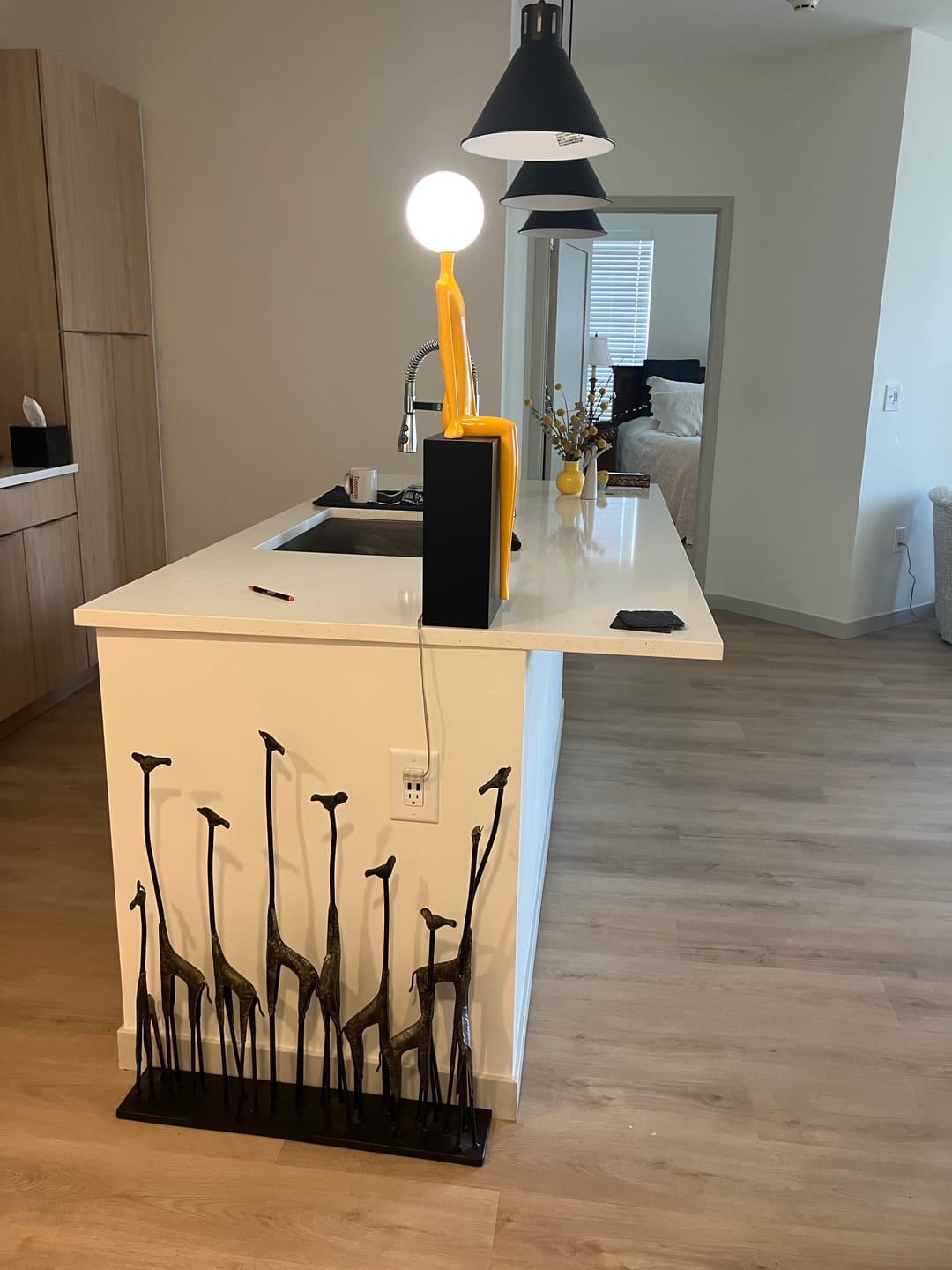 Customer photo review of Modern Yellow Statue Abstract Resin LED Floor Lamp
