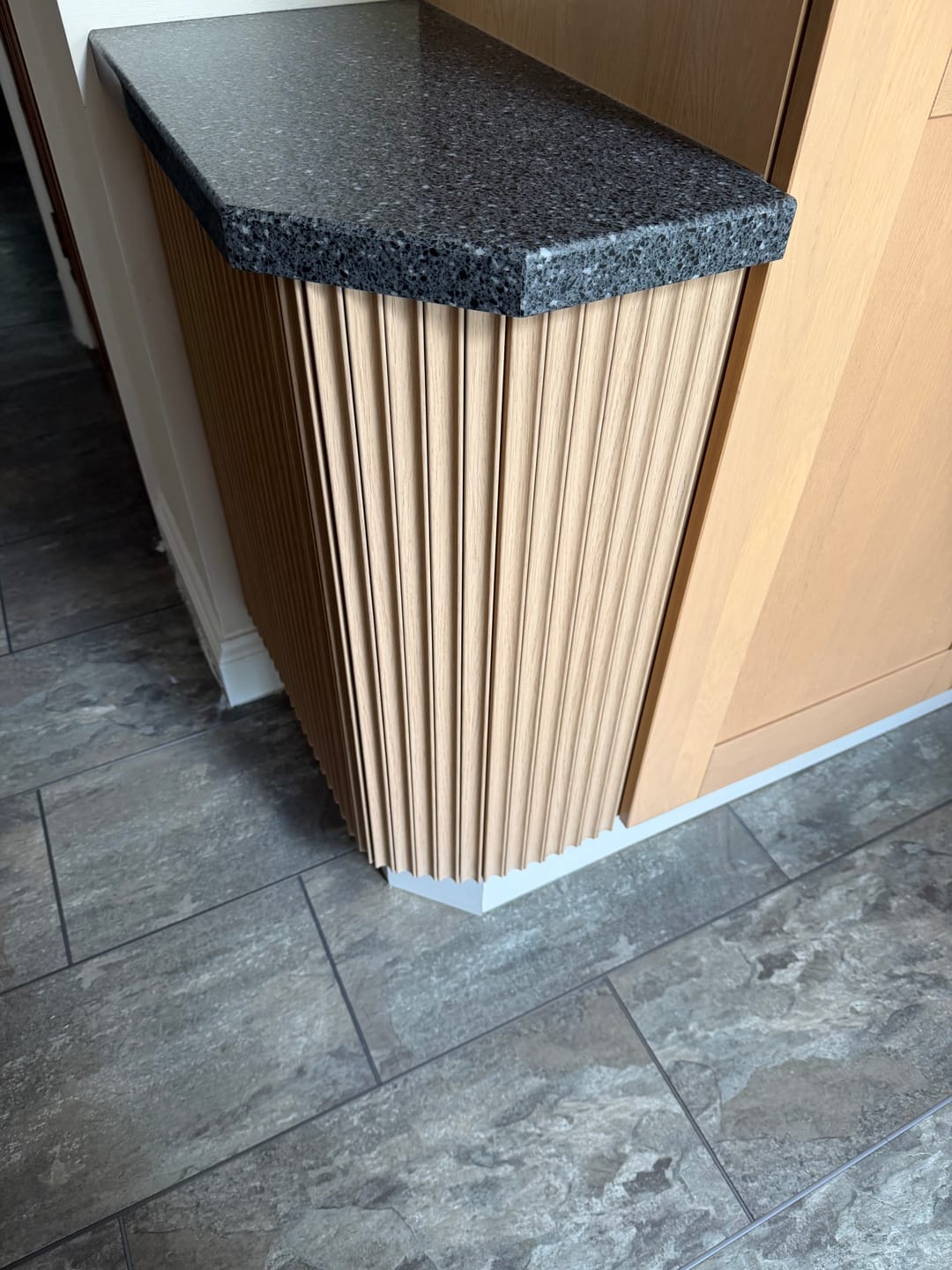 Customer photo review of Arborelle Flex Light Oak Flexible Fluted Wood Effect Panel
