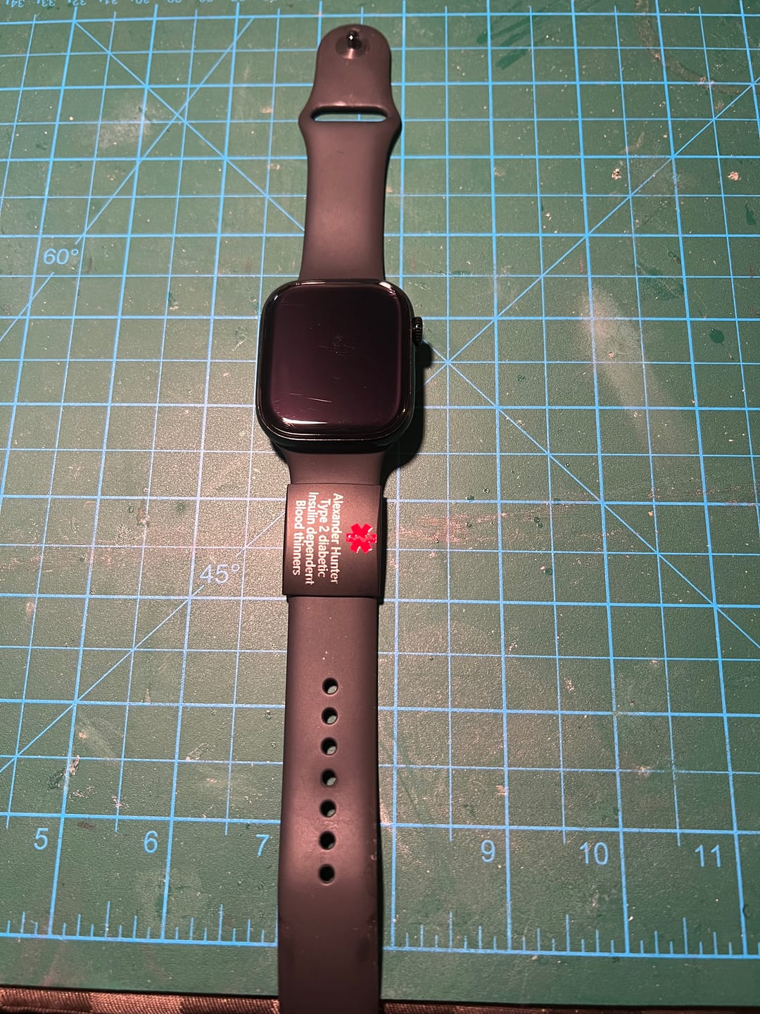 Customer photo review of Personalised ID Tag for Watch Band & Fitness Trackers