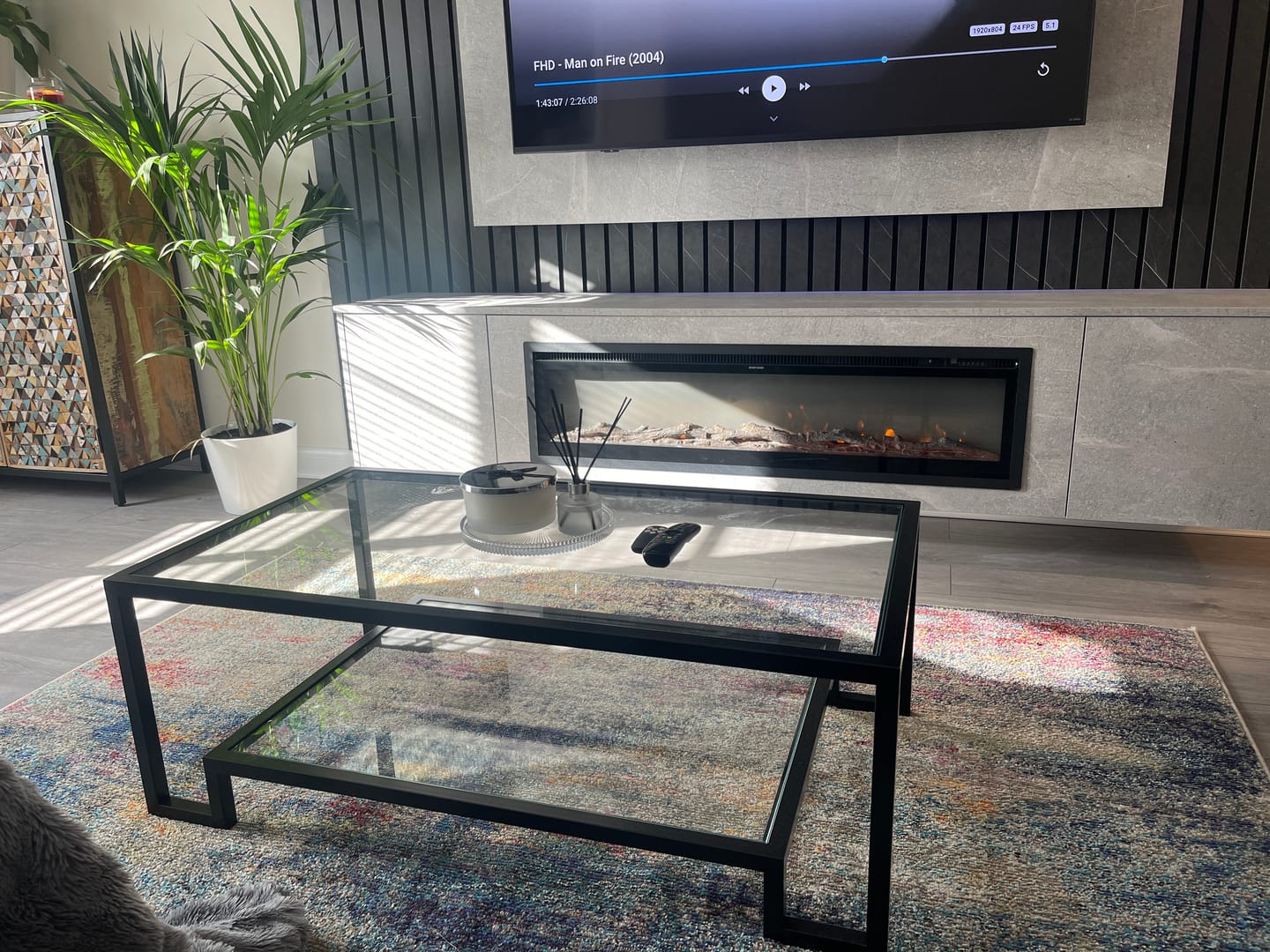 Customer photo review of Hudson Glass Metal Coffee Table - Black