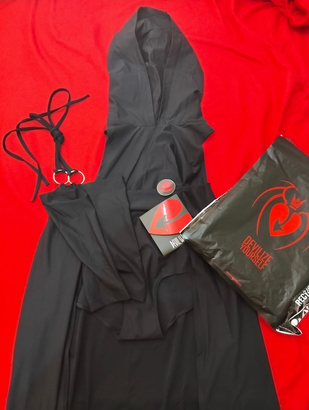 Customer photo review of Black Open Front Maxi Skirt Set