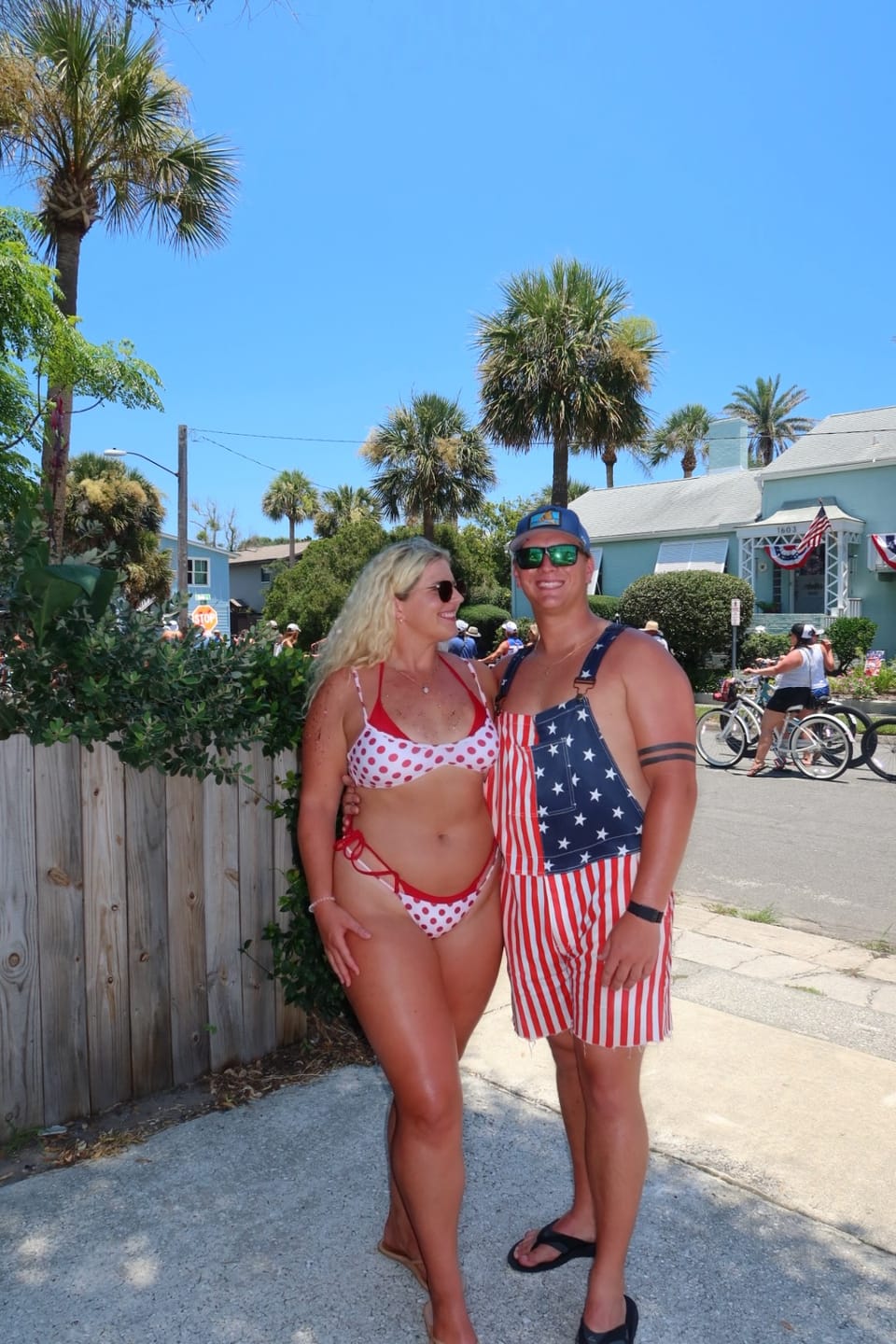 Customer photo review of Seamolly Contrast Color Polka Dot Print String Double Layer Bikini Set