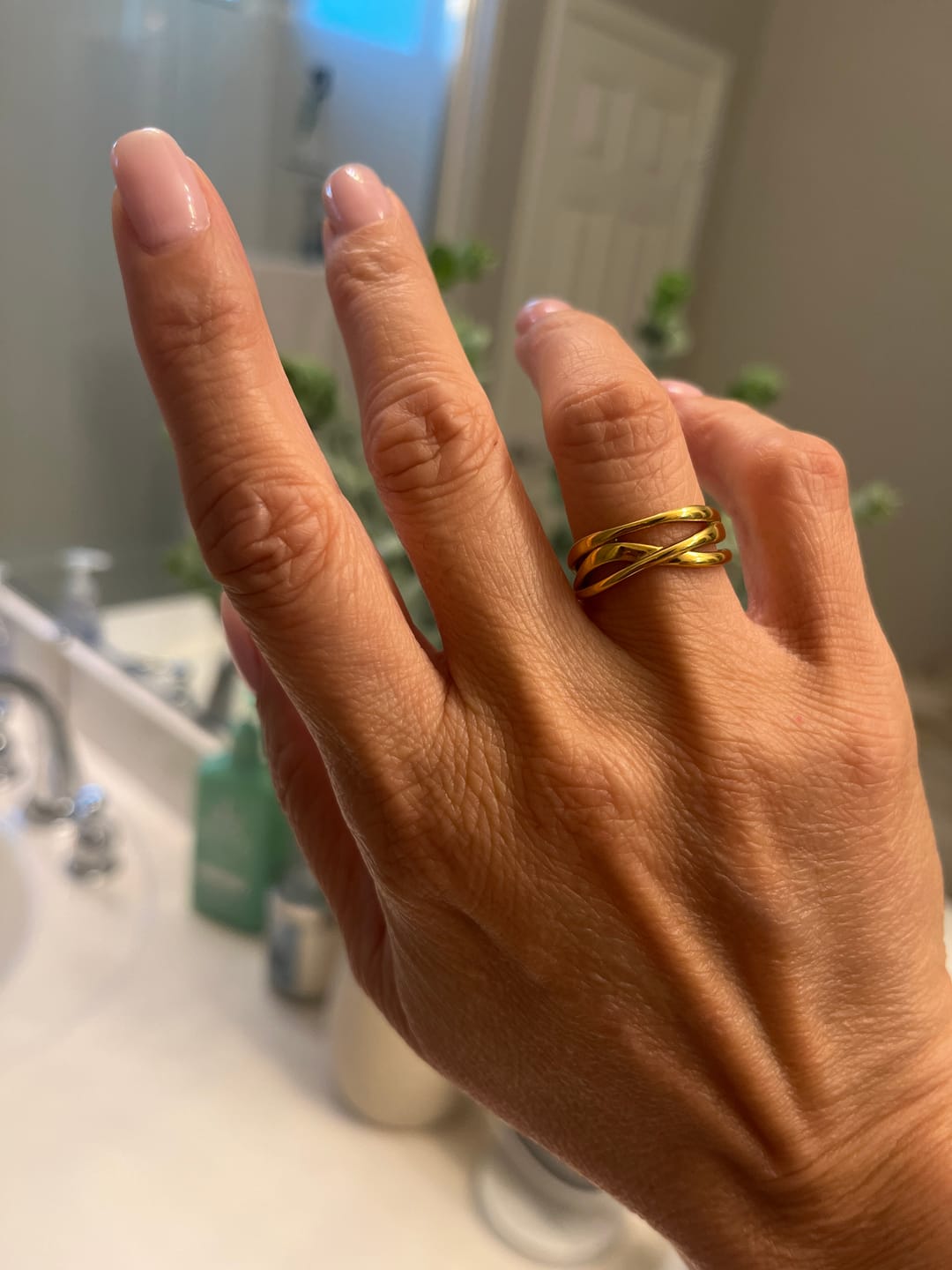 Customer photo review of Entwined Maisie Gold Ring