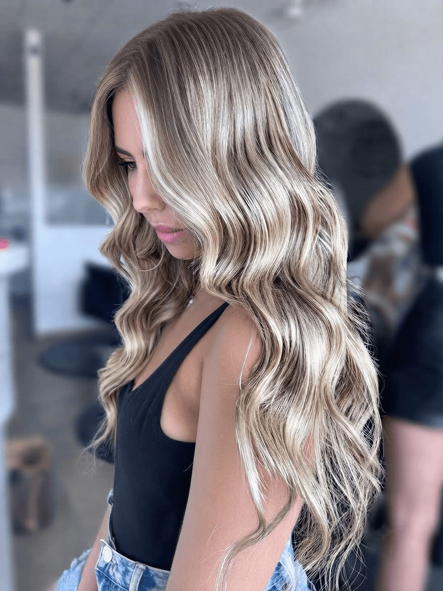 Customer photo review of Virgin Human Hair Extensions Invisible Genius Weft (#4/8/4/22/800)