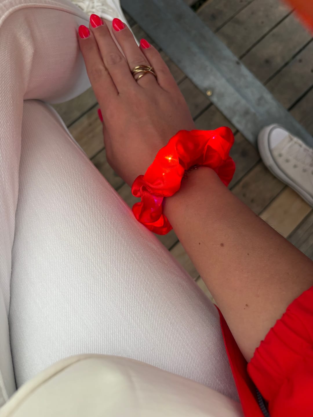 Customer photo review of LED Scrunchie - Red