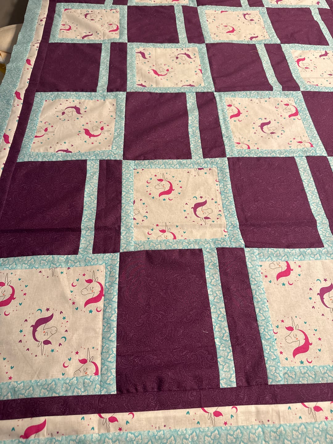 Customer photo review of CLEARANCE - $25 Whole 8 Yard Bolt Liquidation Emma & Mila Unicorn Cameo Fabric for Camelot Fabrics