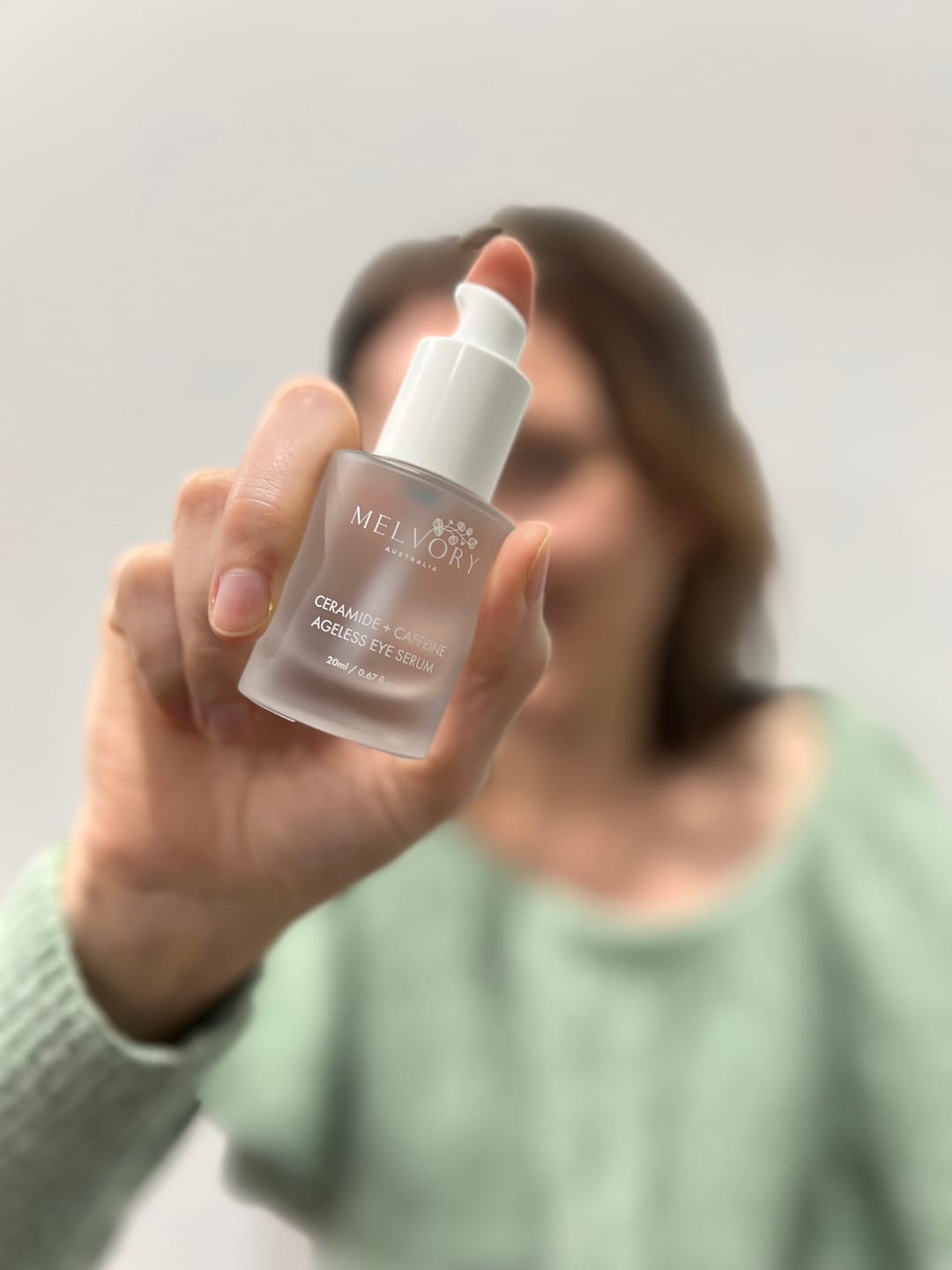 Customer photo review of Ceramide + Caffeine Ageless Eye Serum