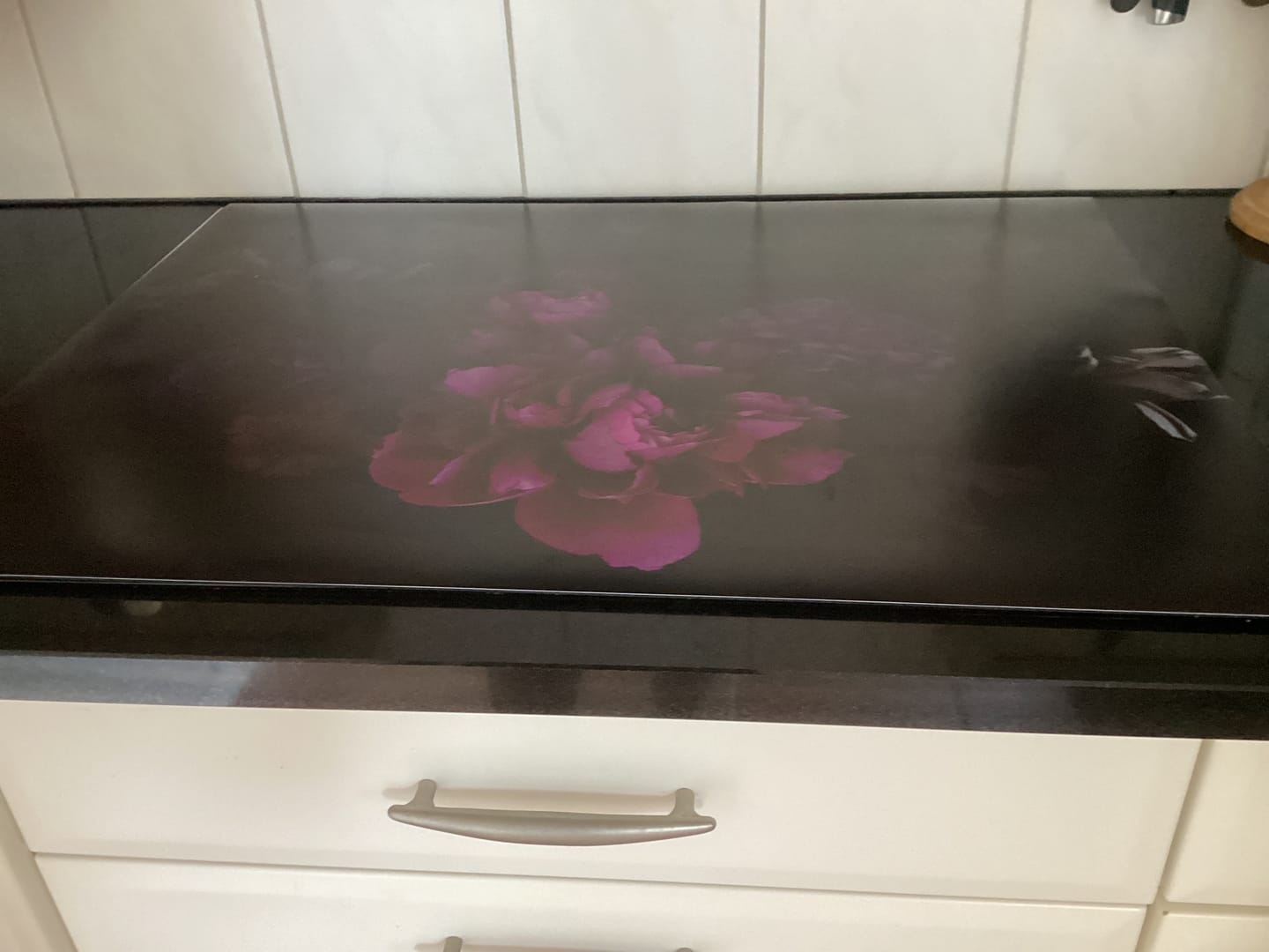 Customer photo review of Inductiebeschermer - Bloemen - Boeket - Kleurrijk - Roze - Paars