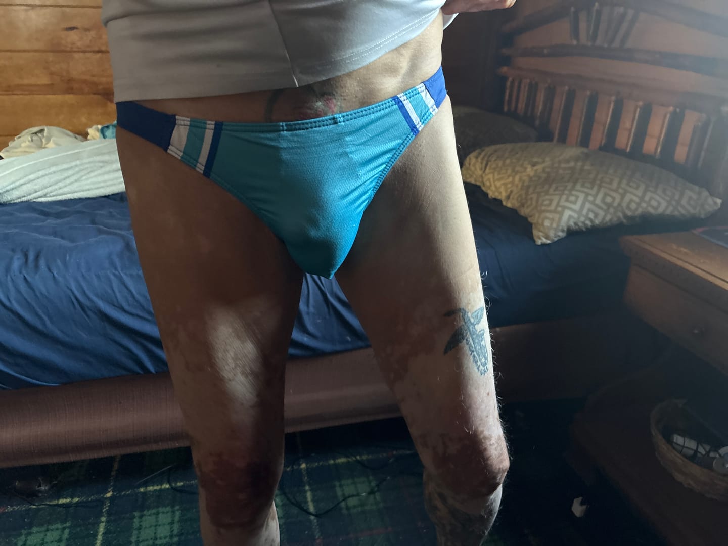 Customer photo review of Men’s Breathable Mesh Swim Briefs with Removable Pad