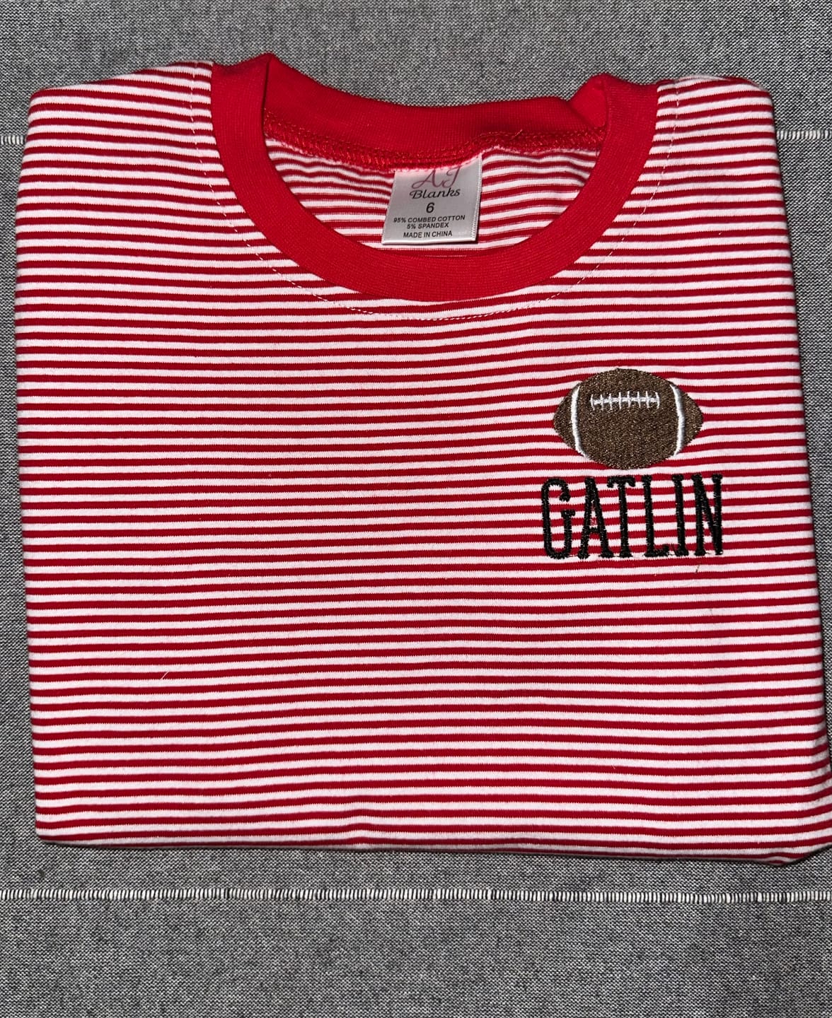 Customer photo review of Unisex Stripe Short Sleeve Shirt