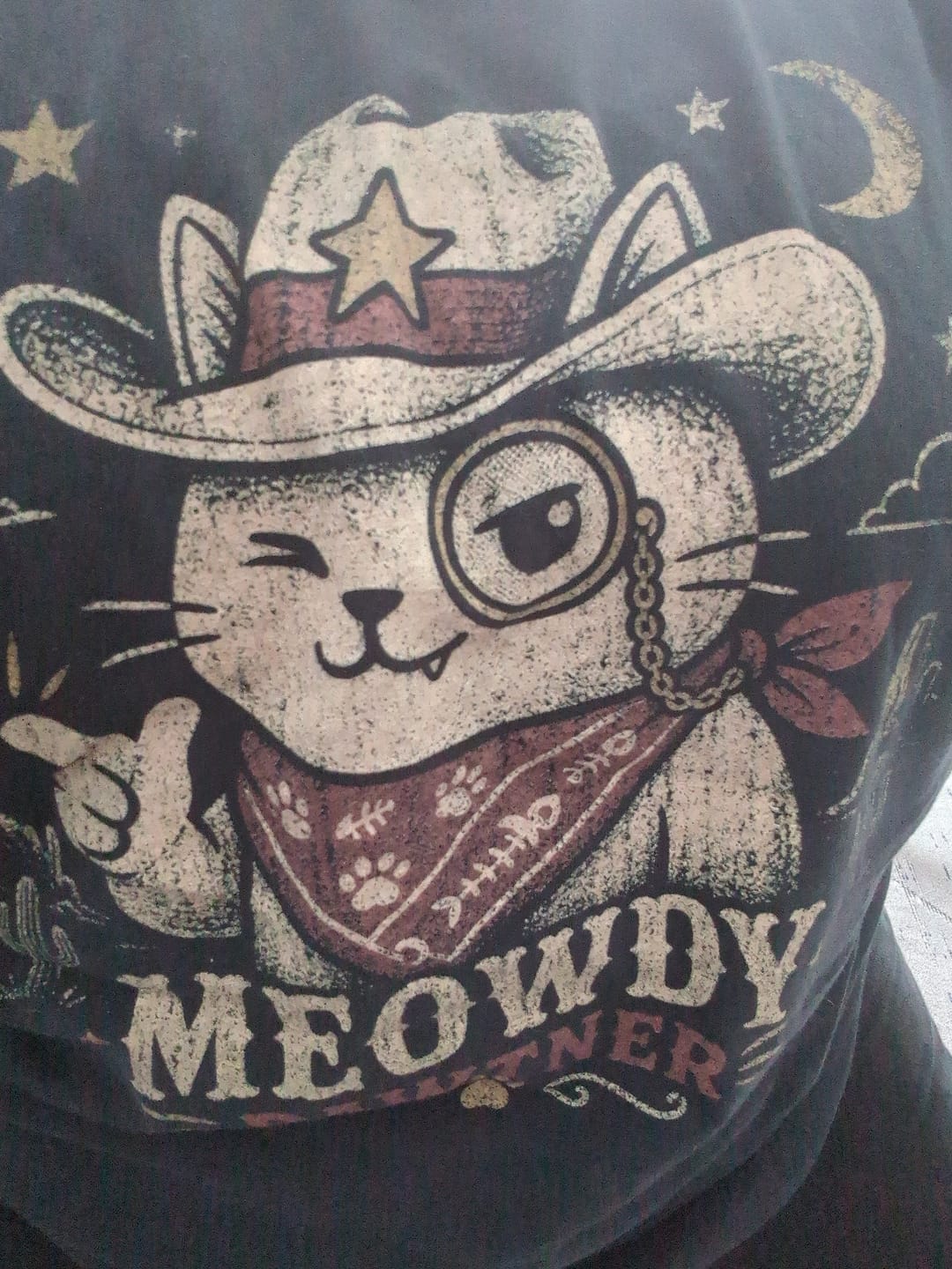 Customer photo review of Meowdy Pawtner T-Shirt