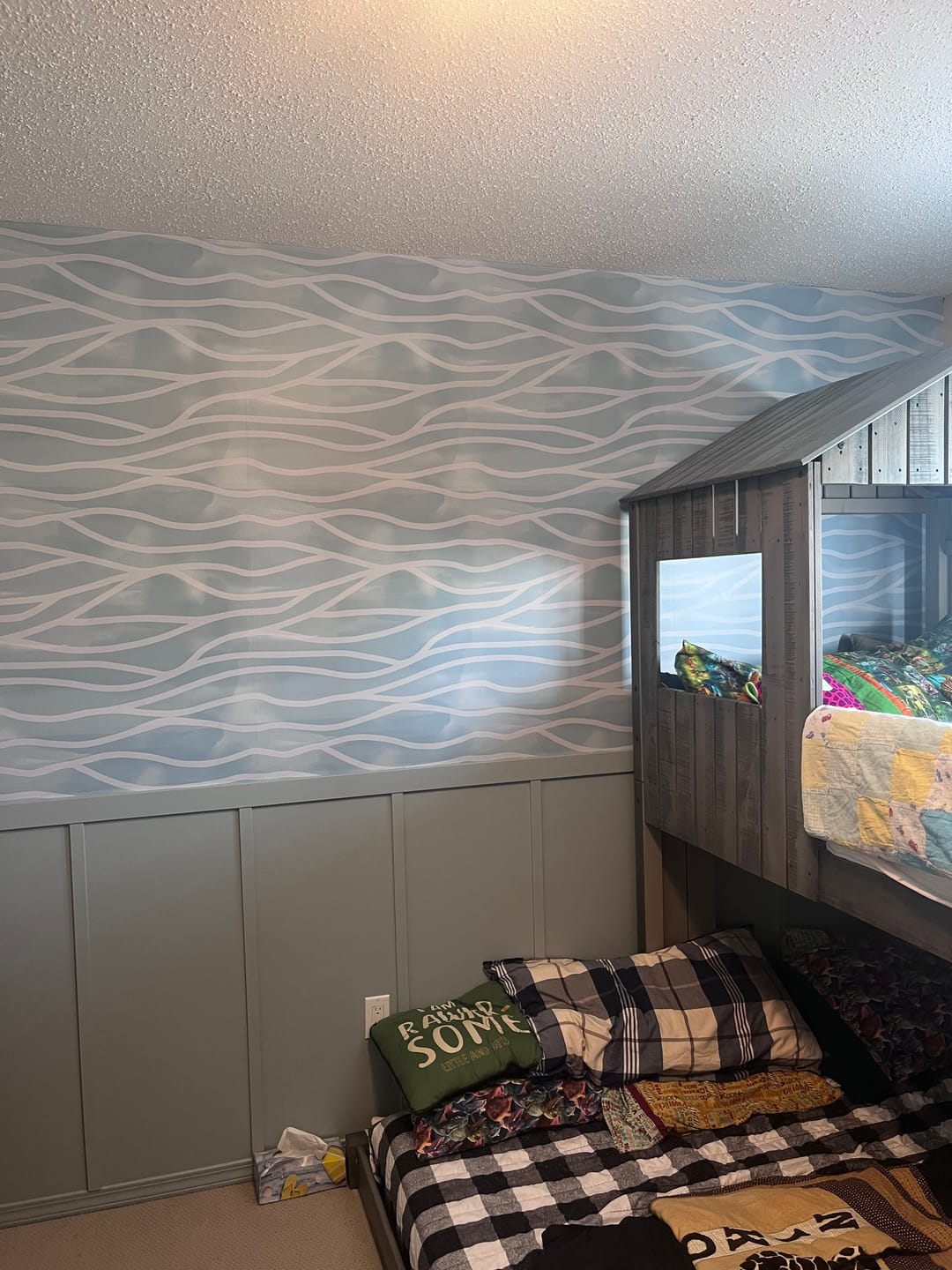 Customer photo review of Abstract Boho Wave Wallpaper