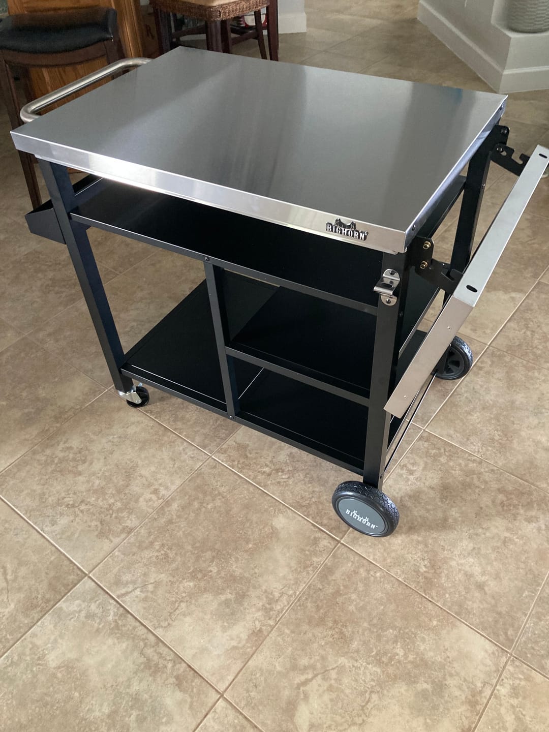 Customer photo review of Outdoor Grill Cart & Pizza Oven Table
