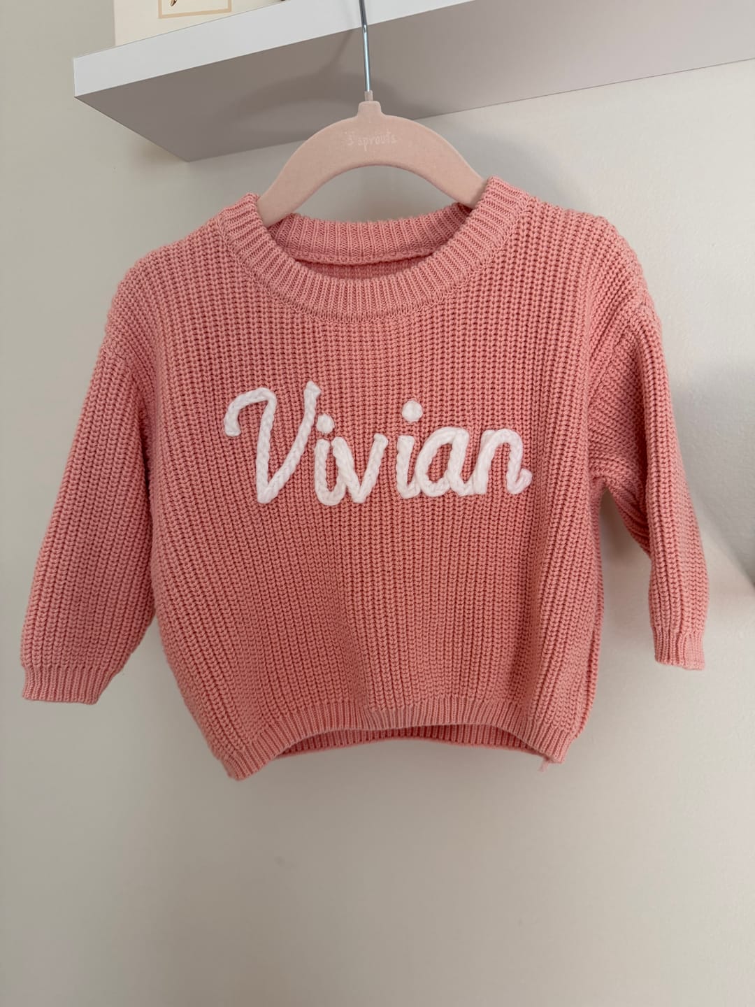Customer photo review of Hand Knitted Personalized Sweater