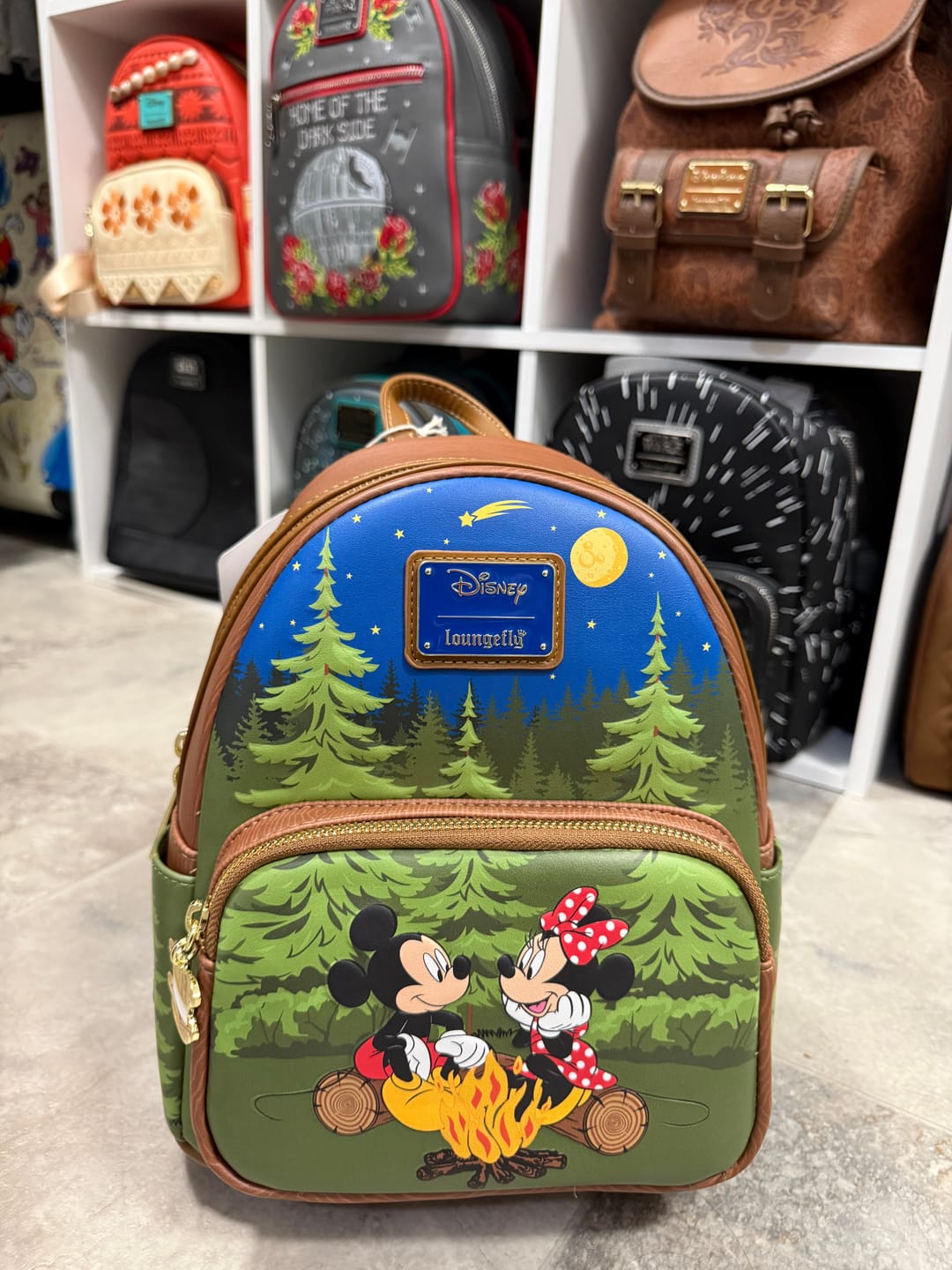 Customer photo review of *PRE-ORDER* Loungefly Mickey, Minnie, & Friends Camping Scene Mini Backpack (Exclusive)