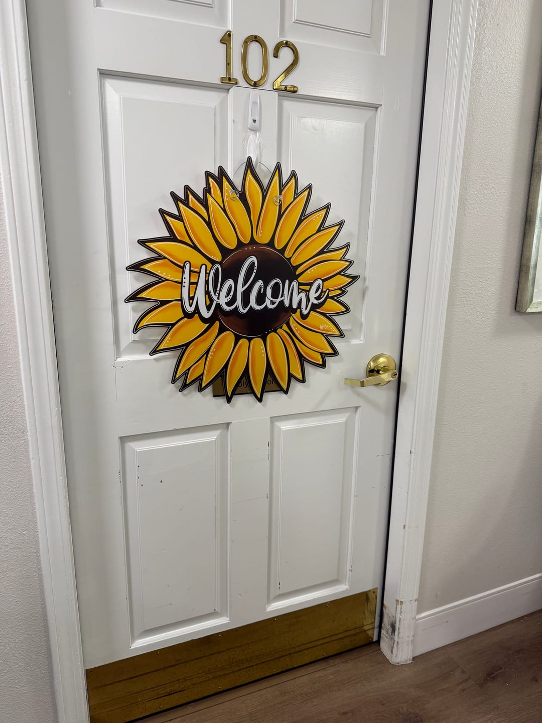 Customer photo review of Welcome Sunflower Door Hanger
