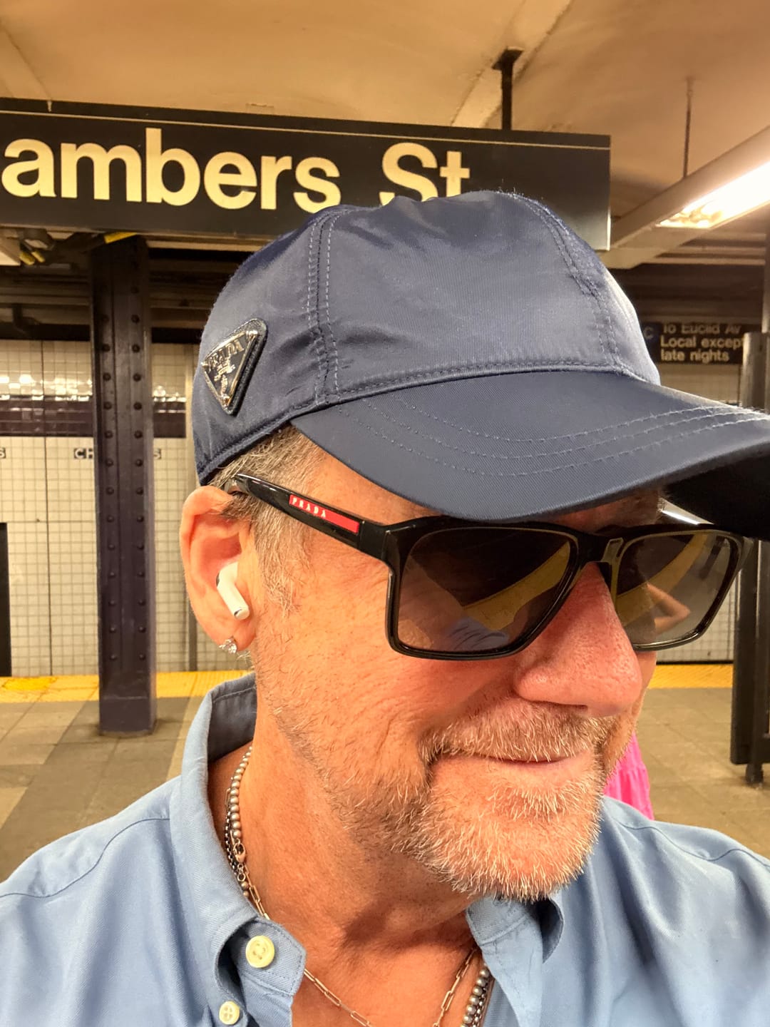 Customer photo review of Nylon Baseball Cap with Metal Plaque — Navy