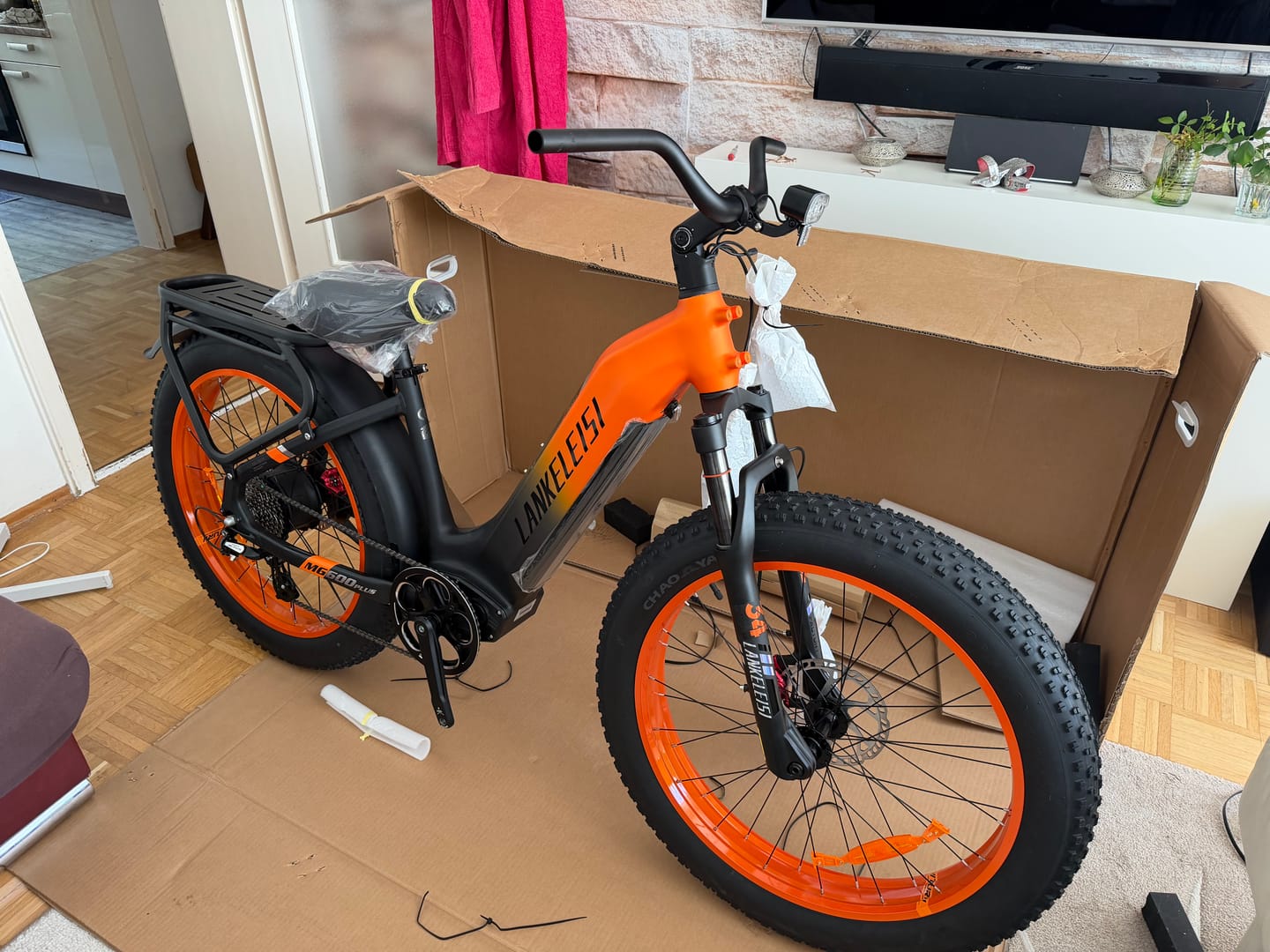 Customer photo review of Lankeleisi MG600 Plus 26" Fat Bike 960Wh All Terrain SUV E-Bike with Switchable Sensor 48V 20Ah Battery