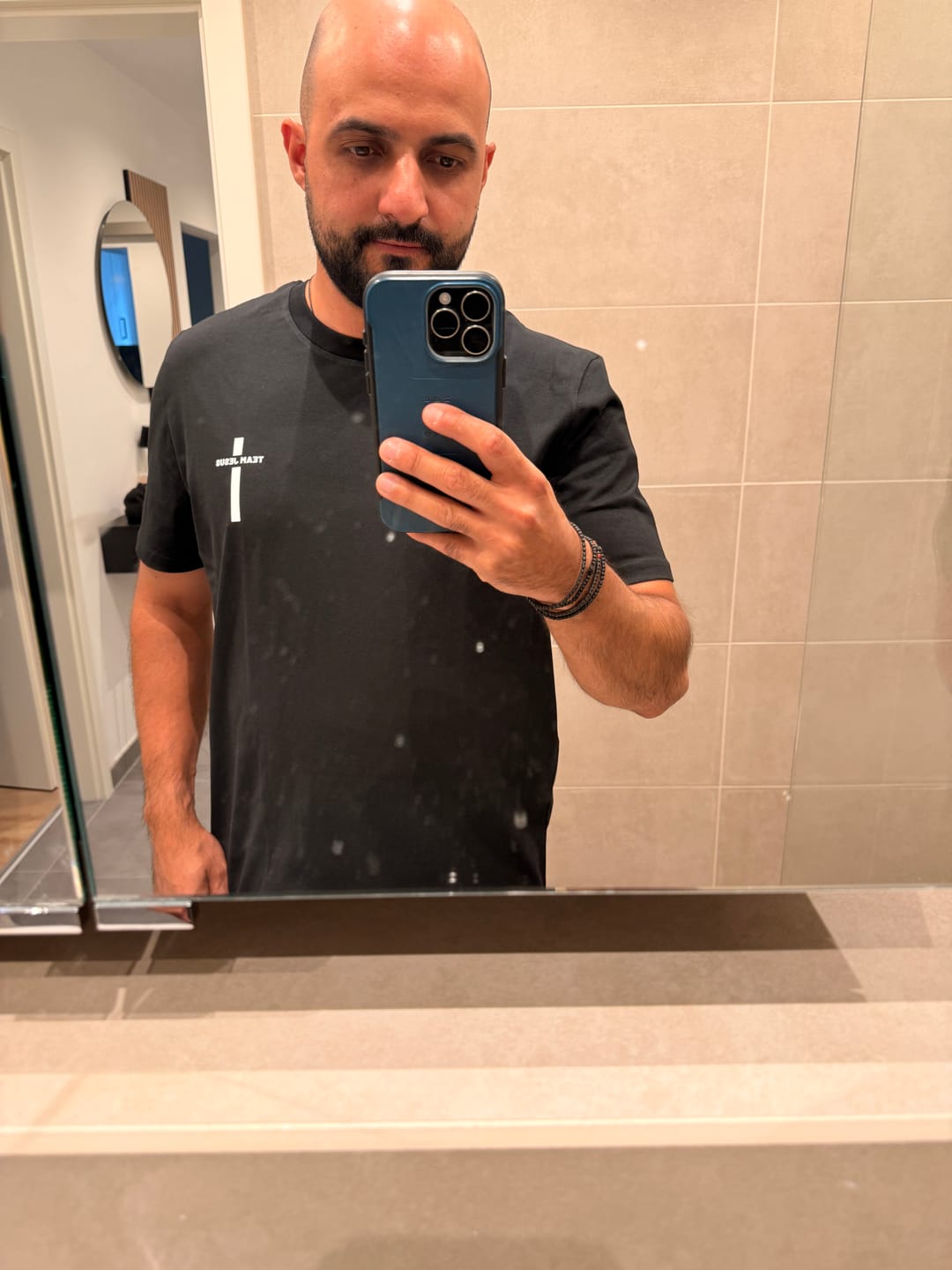Customer photo review of Jesus painted Cross Shirt