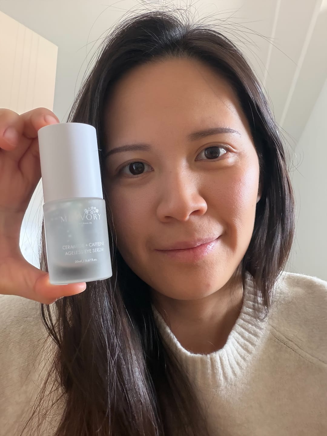 Customer photo review of Ceramide + Caffeine Ageless Eye Serum