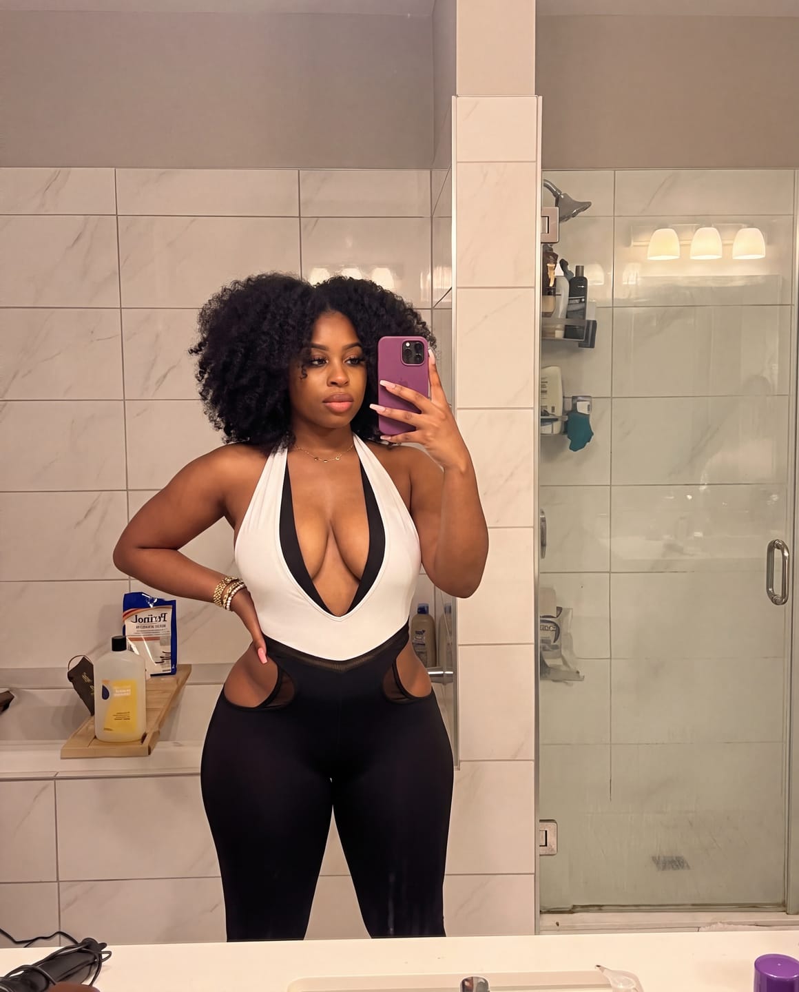 Customer photo review of Monochrome Plunge Cutout Duo