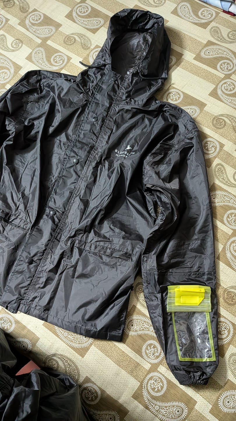 Customer photo review of Teak Brown - Rain Jacket with Pant and Mobile Pouch