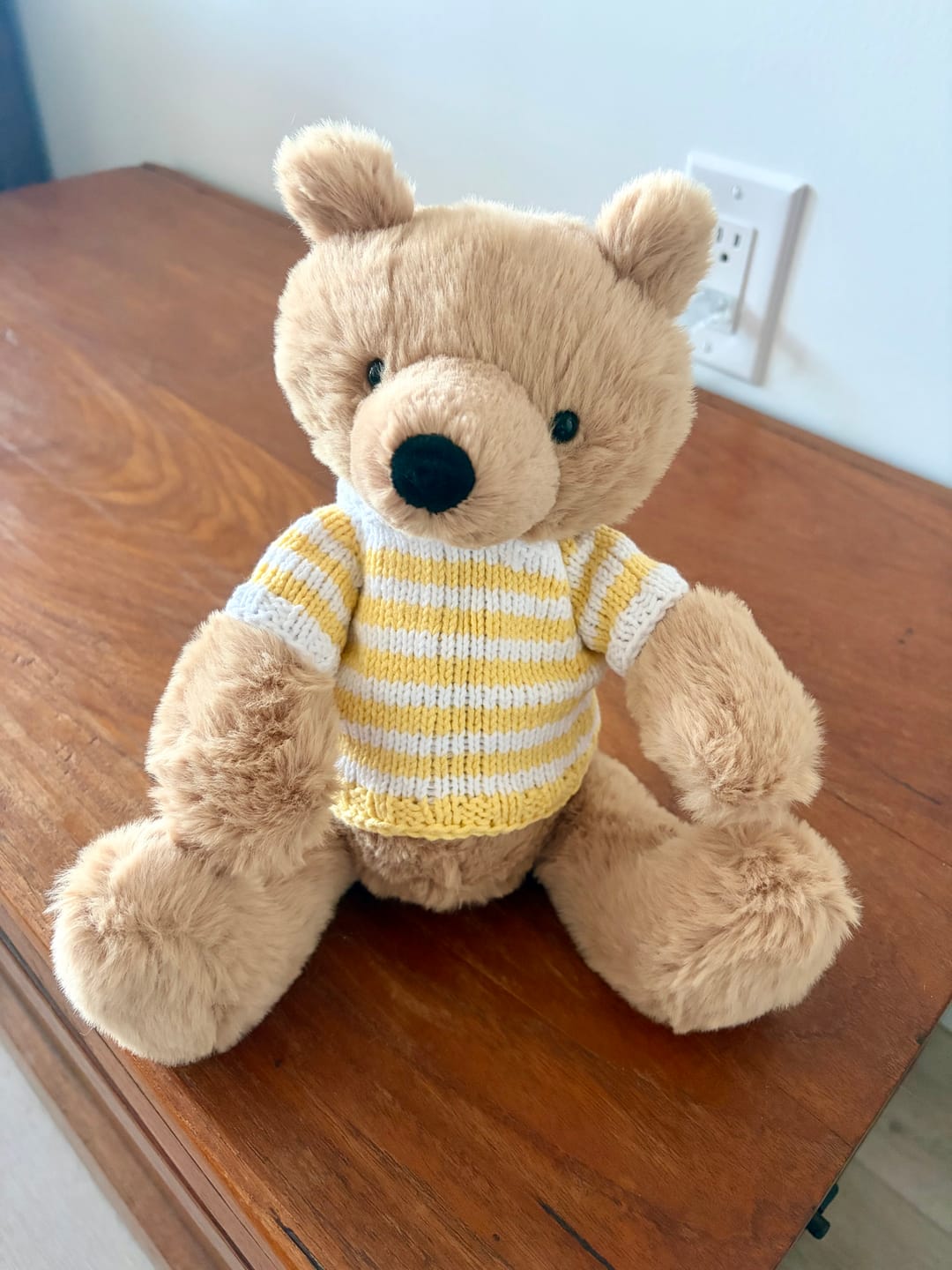 Customer photo review of Navy Blue & White Nautical Sweater for Jellycat Bartholomew Bear