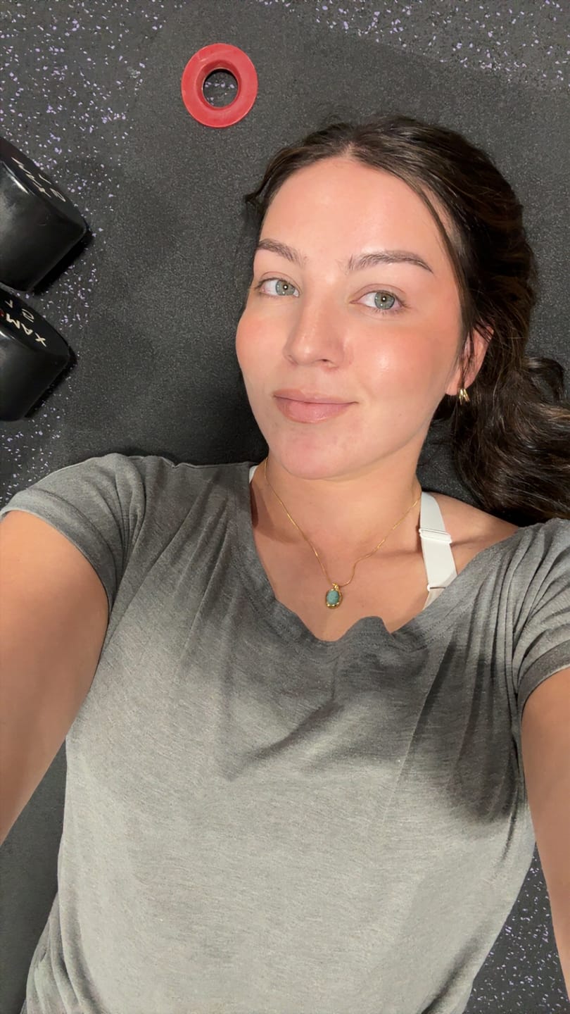 Customer photo review of Gold Aquamarine Pendant Necklace