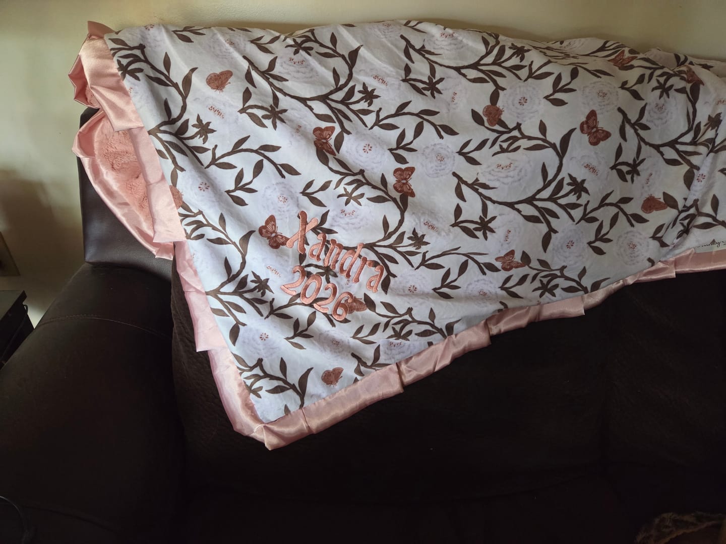 Customer photo review of Personalized Custom Minky blankets