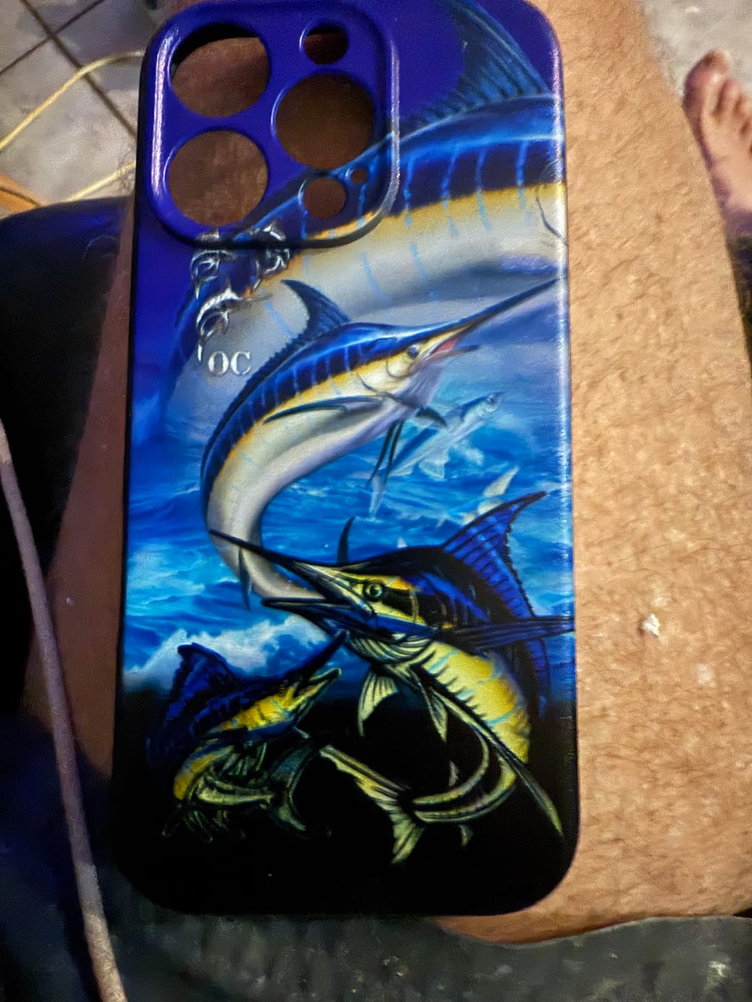 Customer photo review of Maxcorners Big Game Ocean Action Design Personalized Name Phone Case ( 12 Fish Species )